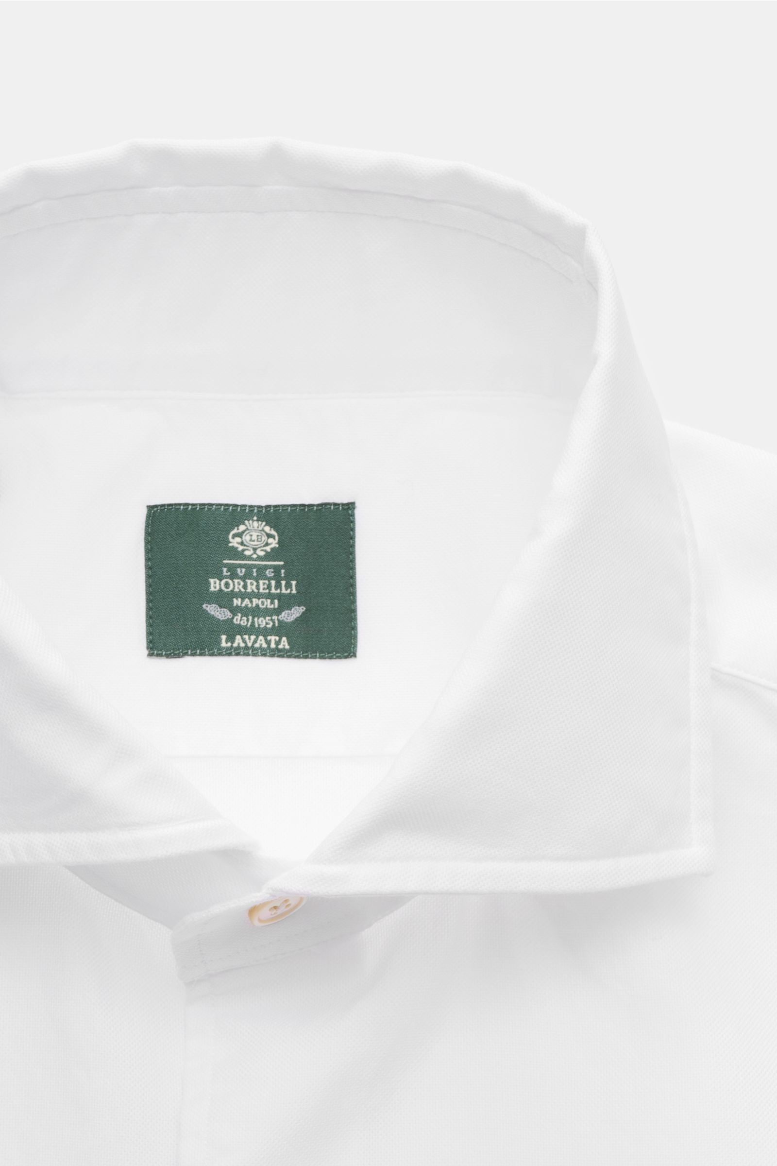 Borrelli Oxford shirt 'Ettore' shark collar - White