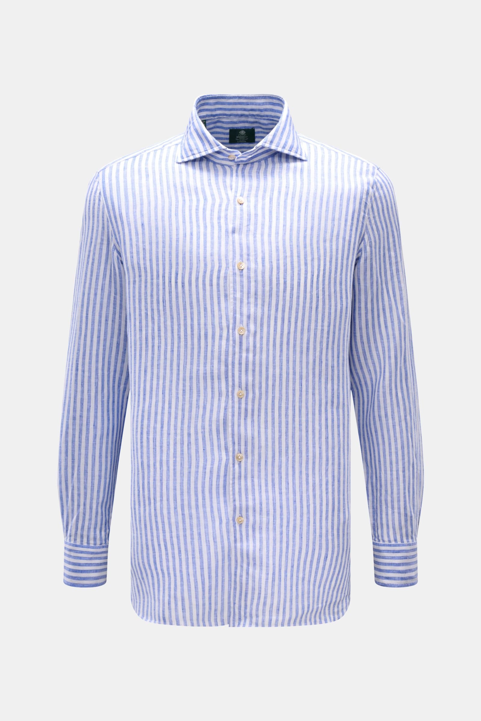 Borrelli Linen shirt 'Ettore' shark collar - striped 4