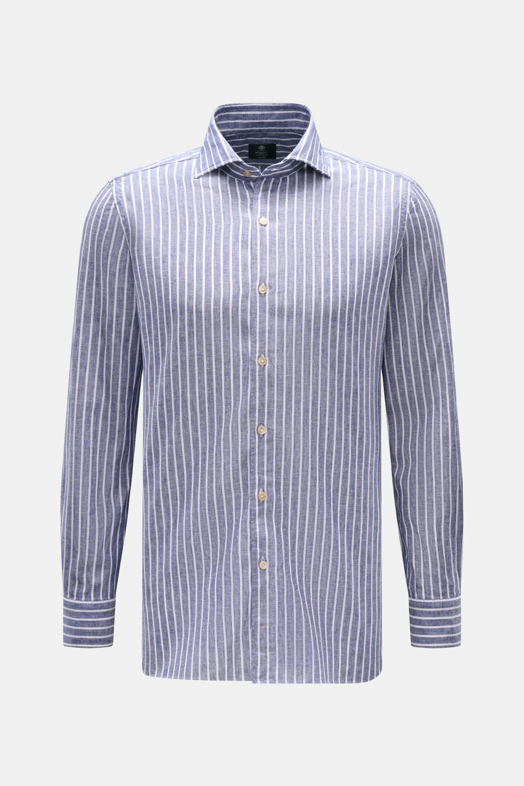 Borrelli Linen shirt 'Ettore' shark collar - striped
