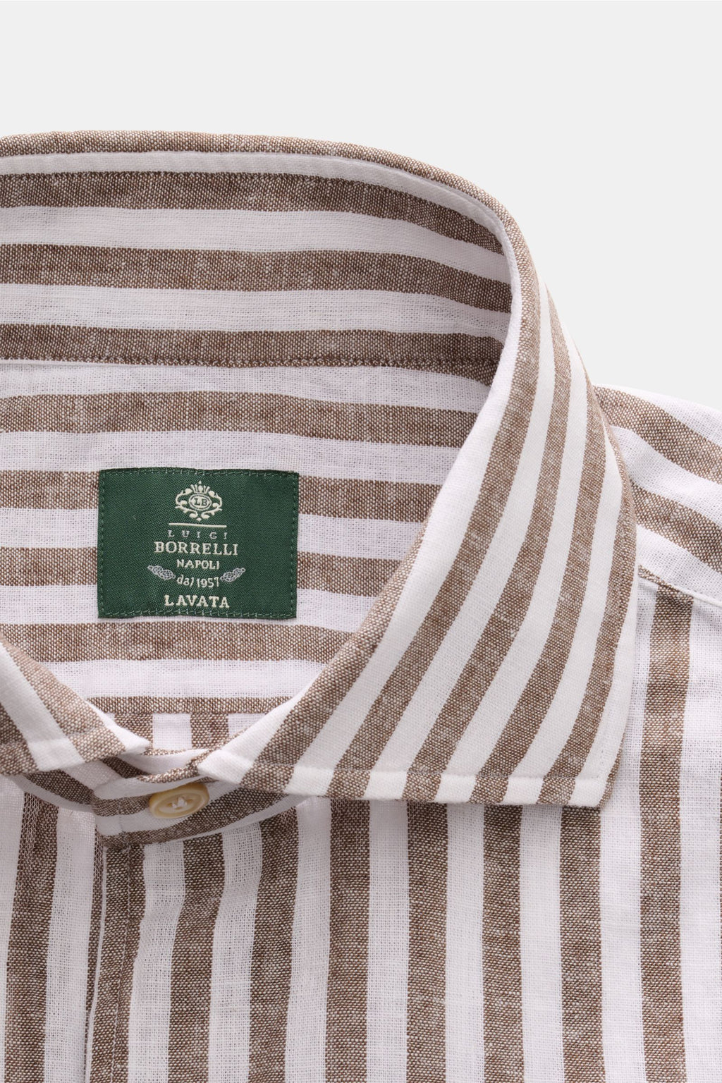 Borrelli Linen shirt 'Ettore' shark collar - striped 2