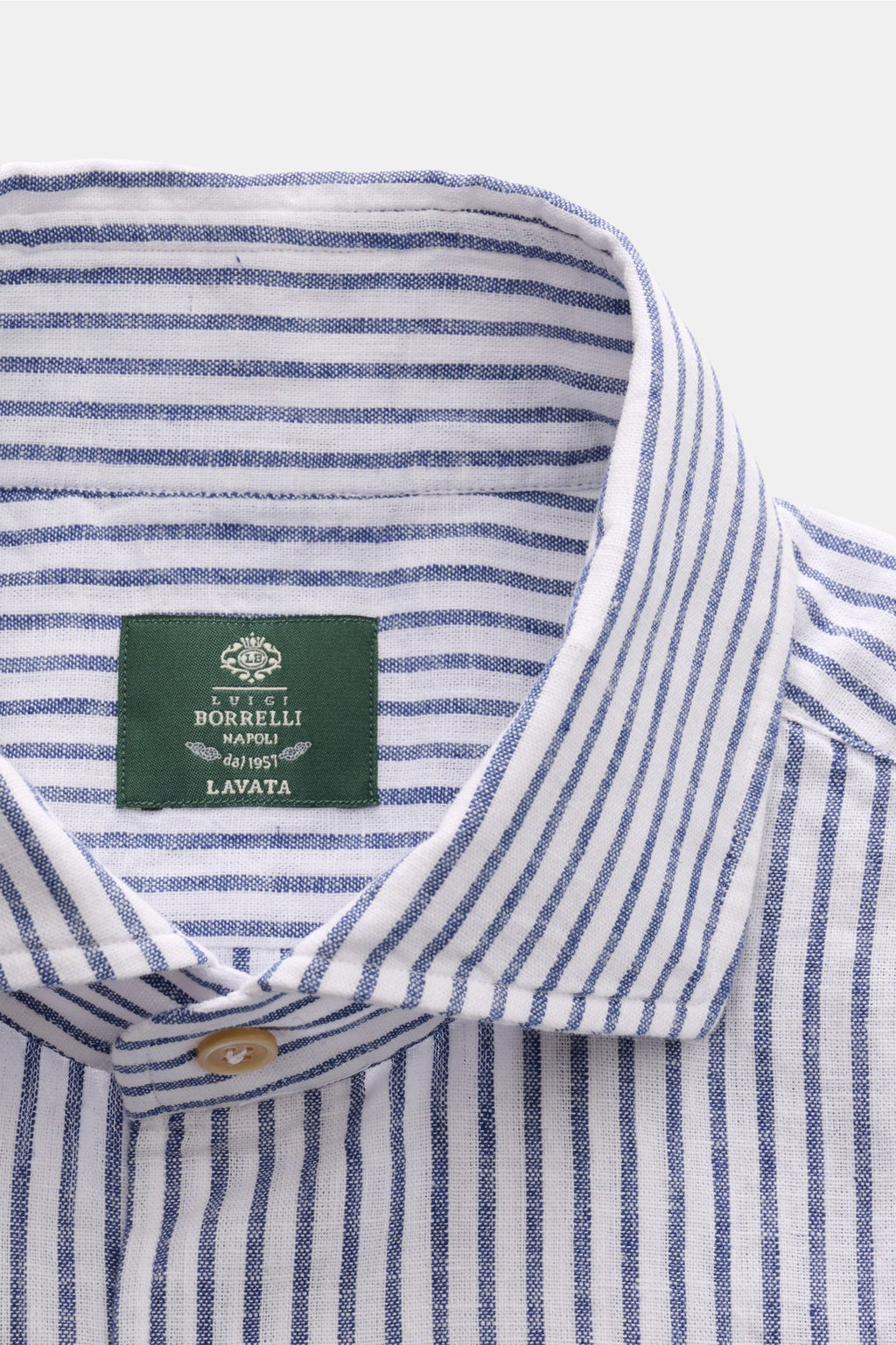Borrelli Linen shirt 'Ettore' shark collar - striped 3