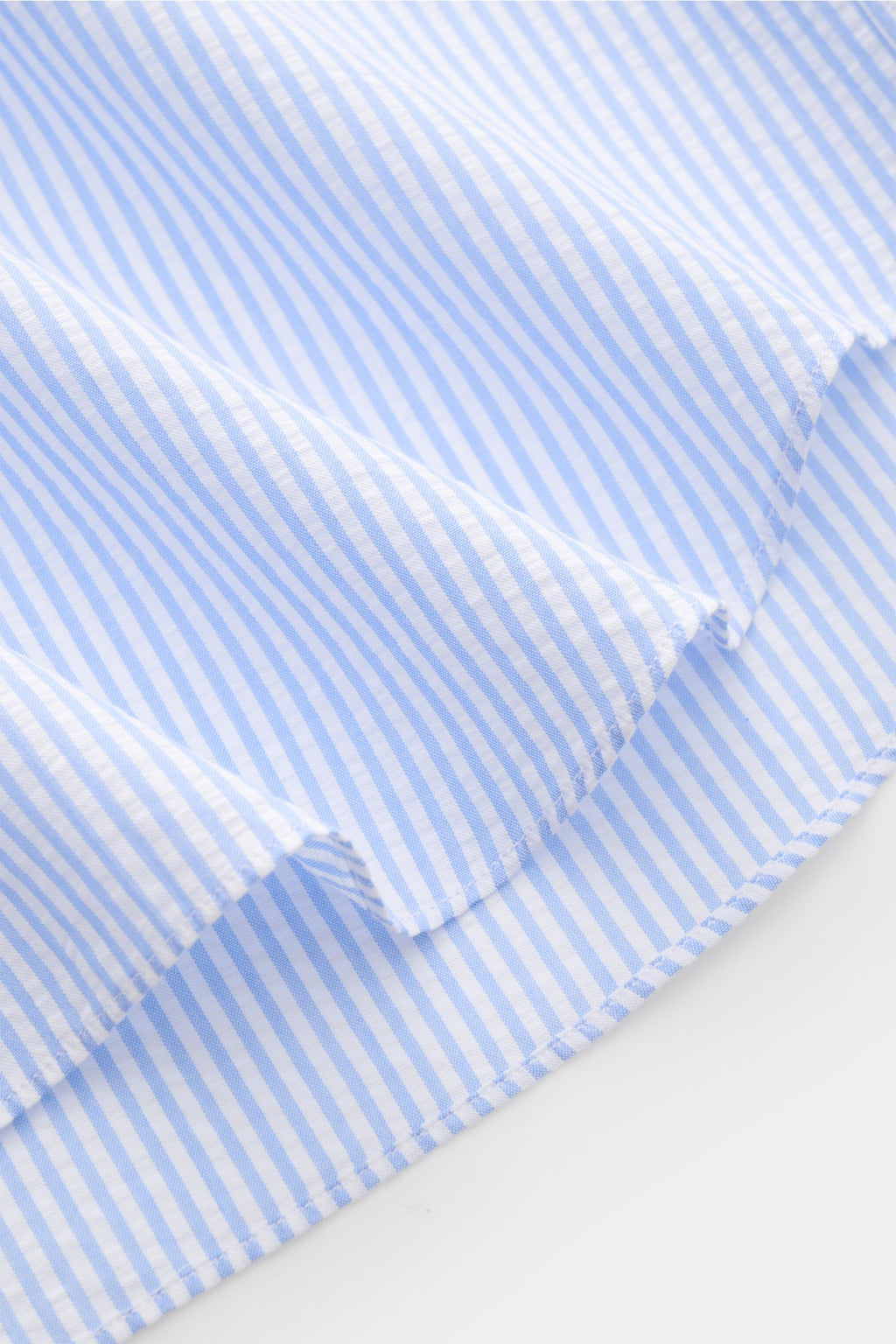Gherardi Seersucker casual shirt shark collar - Light blue