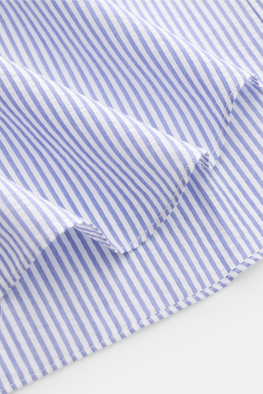 Gherardi Seersucker casual shirt shark collar - Dark blue