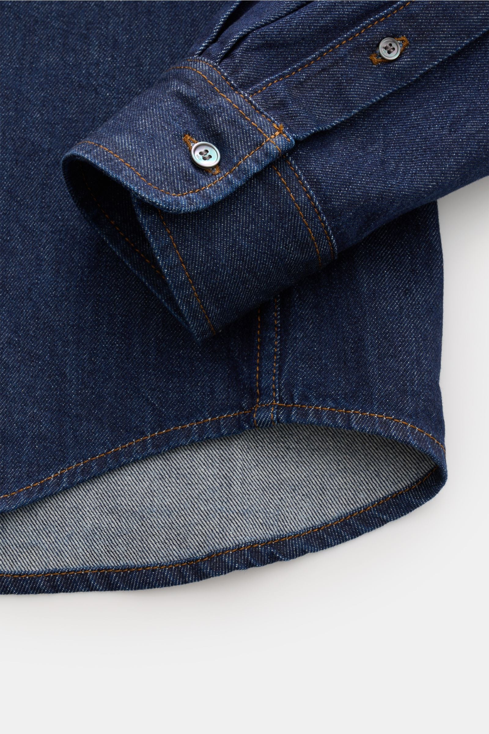 Ami Paris Denim shirt button-down collar - navy