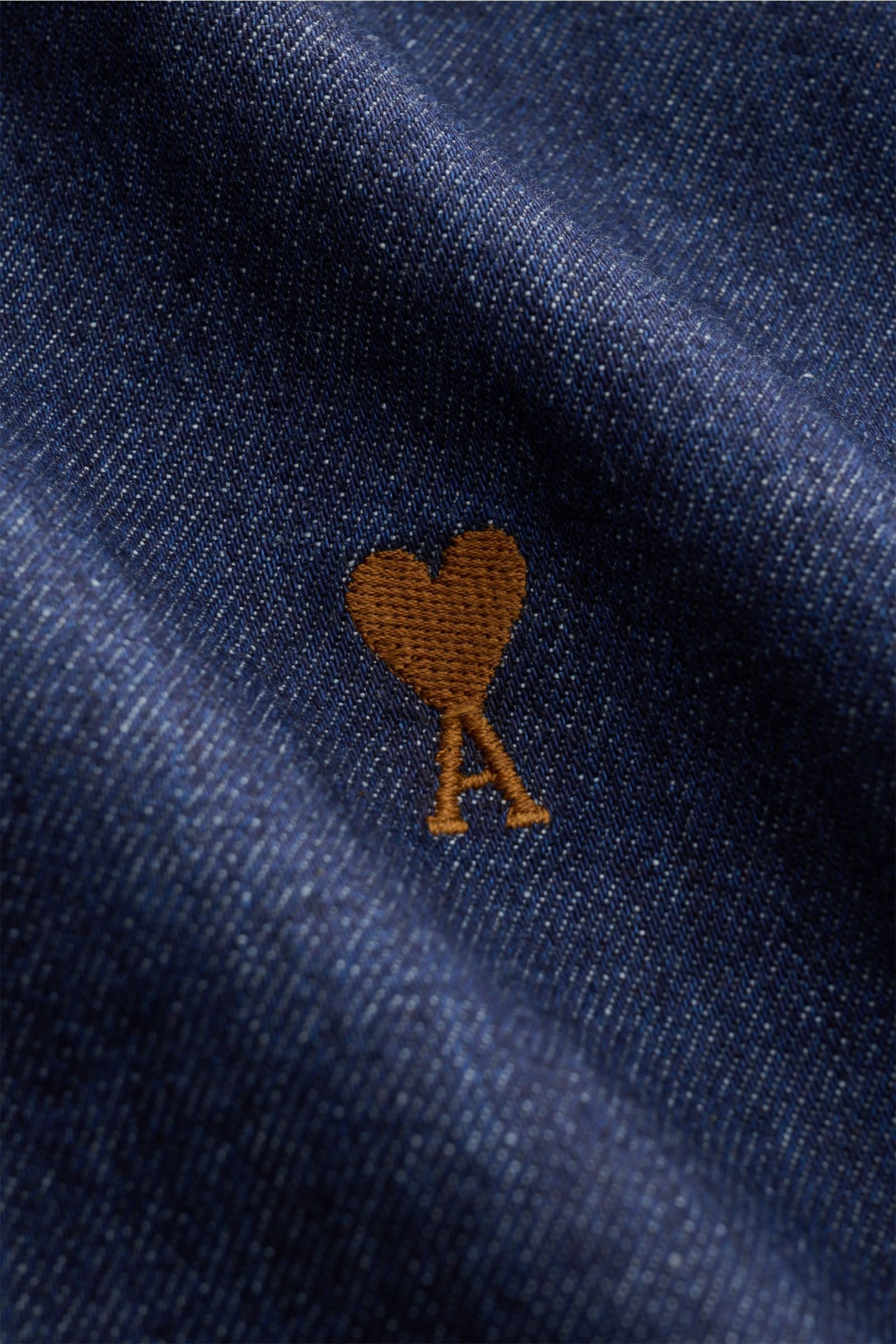 Ami Paris Denim shirt button-down collar - navy