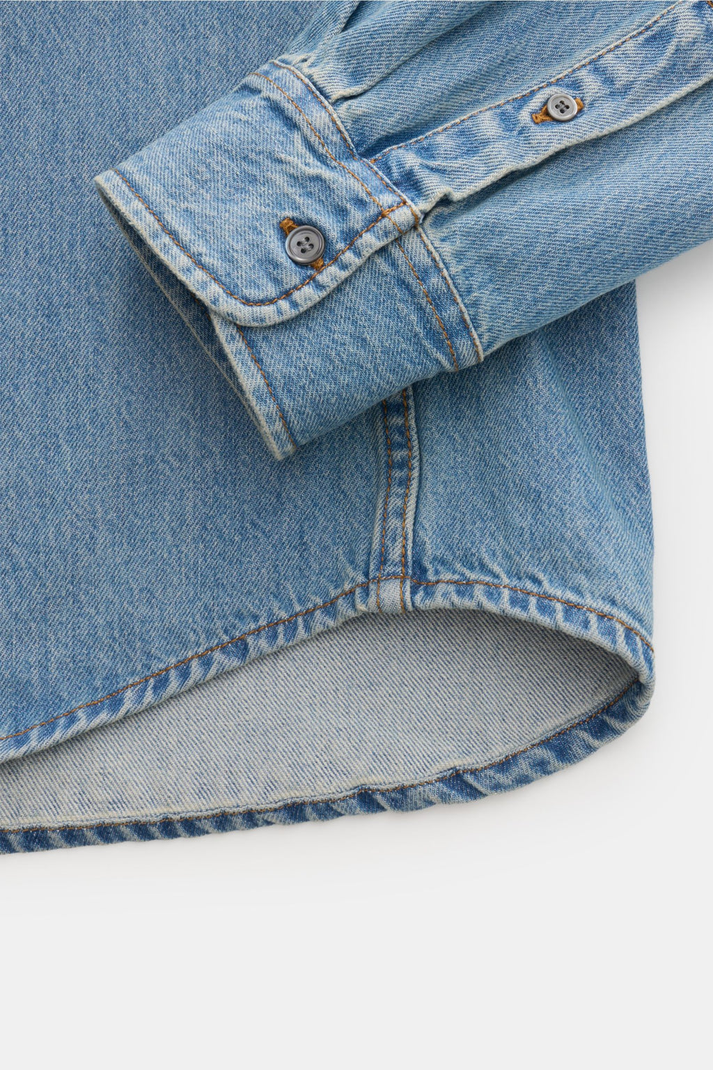 Ami Paris Denim shirt button-down collar smoky - smoky blue