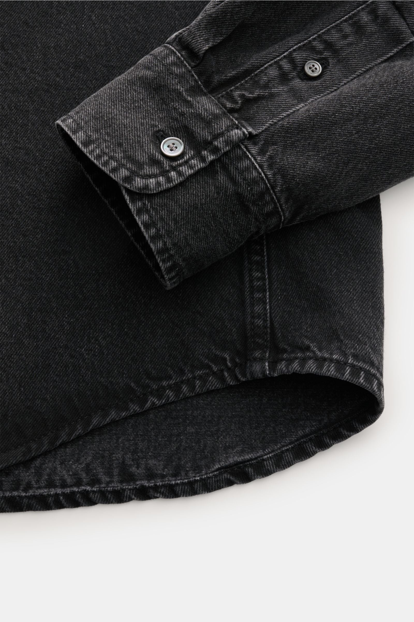 Ami Paris Denim shirt button-down collar - dark grey