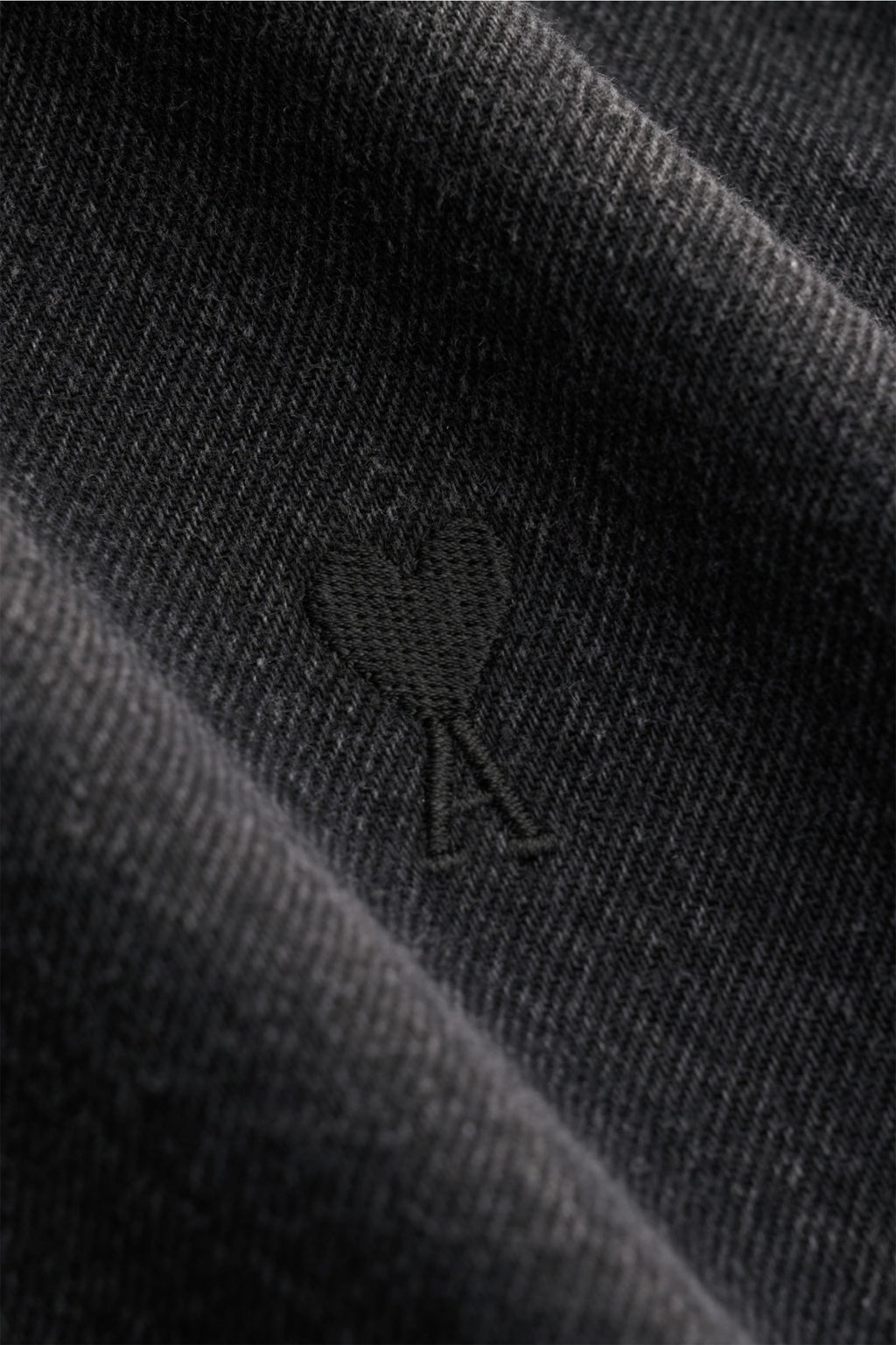 Ami Paris Denim shirt button-down collar - dark grey