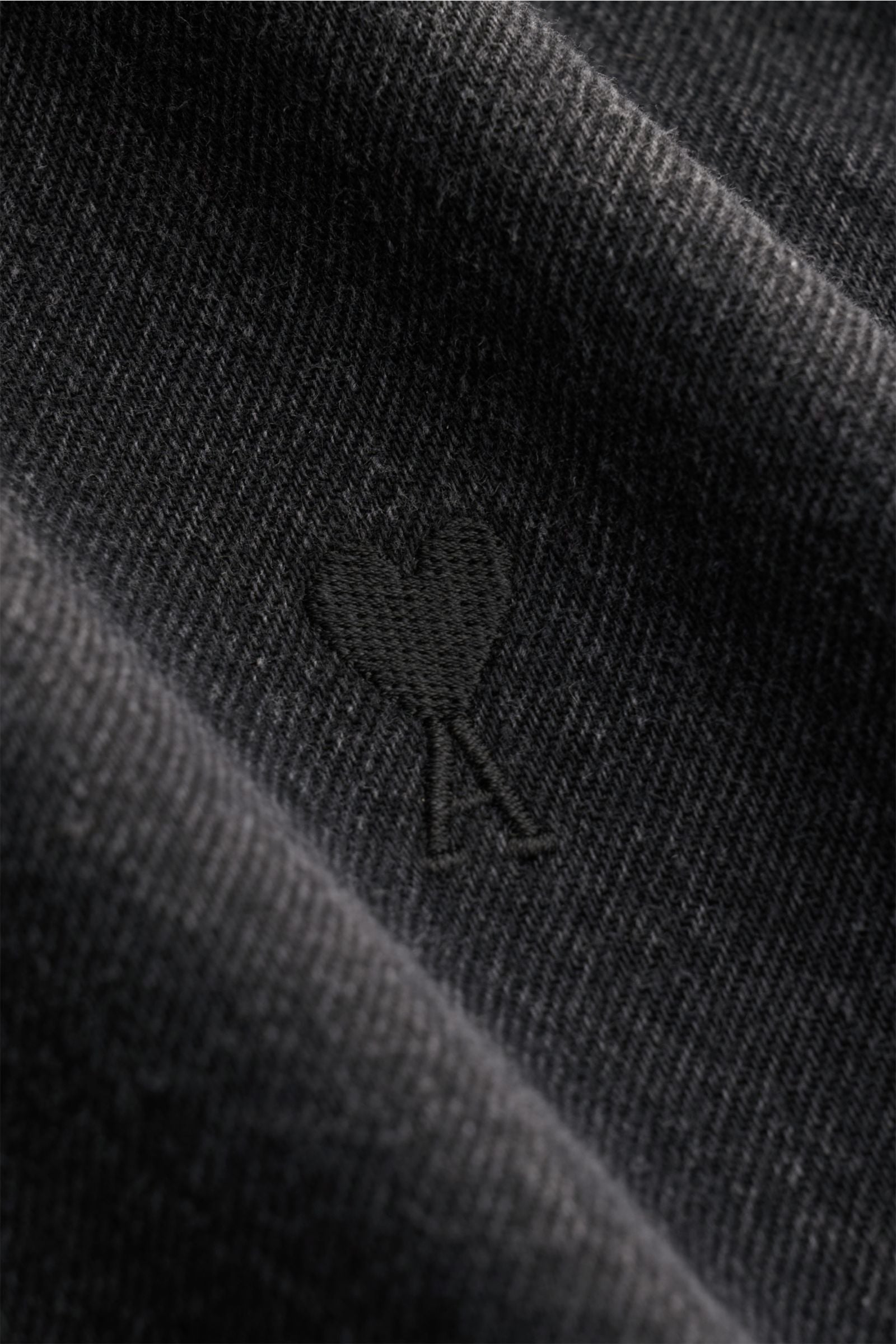 Ami Paris Denim shirt button-down collar - dark grey