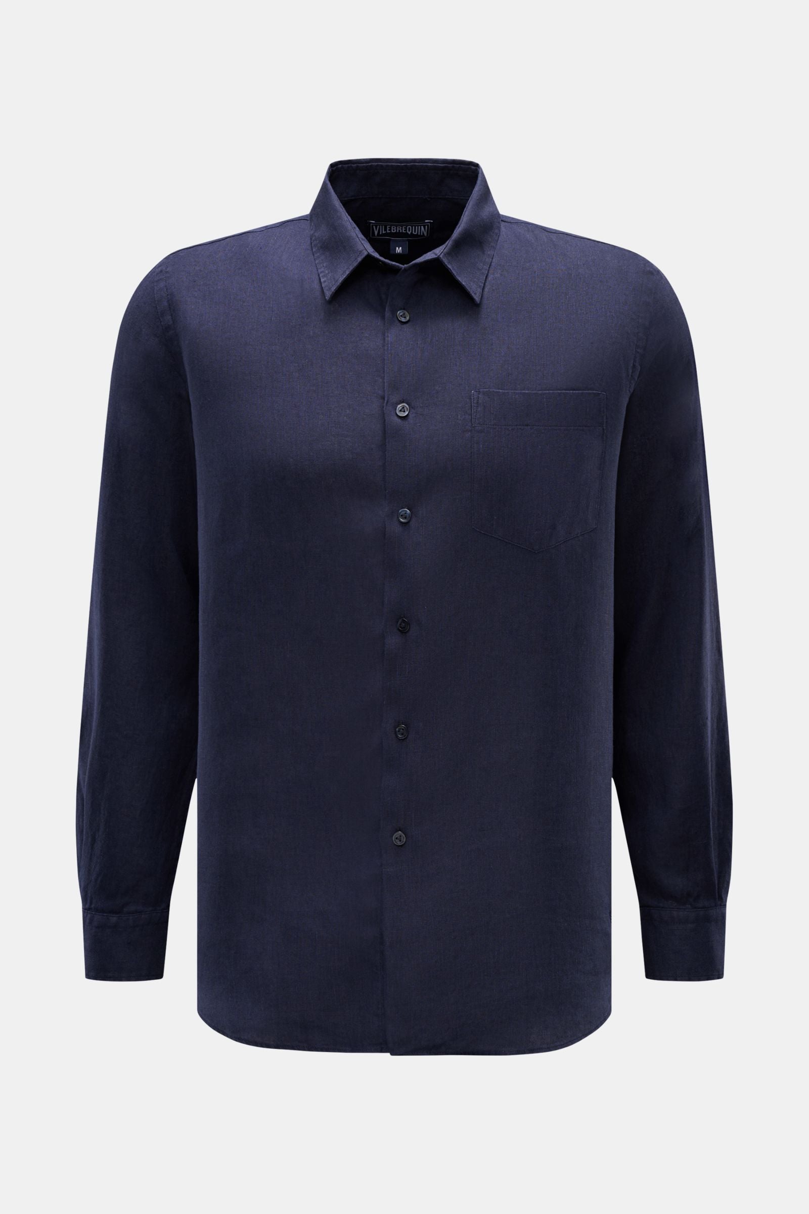 Vilebrequin Linen shirt slim collar - navy