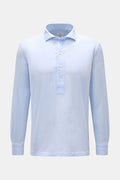 Giampaolo Seersucker popover shirt shark collar - Light blue