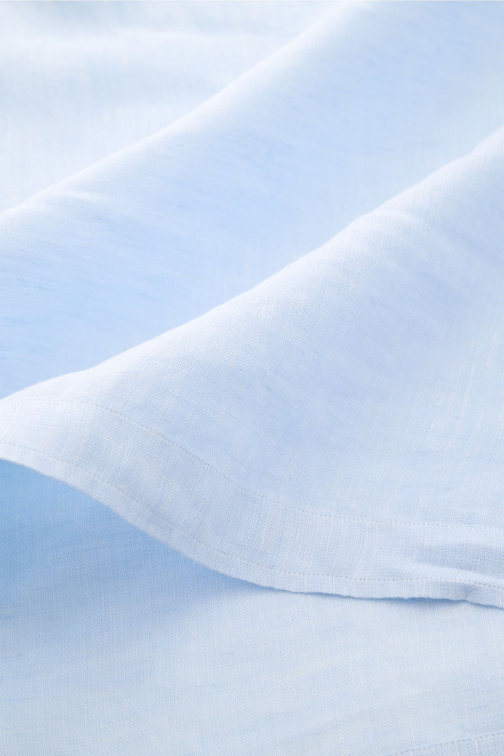 Giampaolo Linen popover shirt shark collar - Light blue