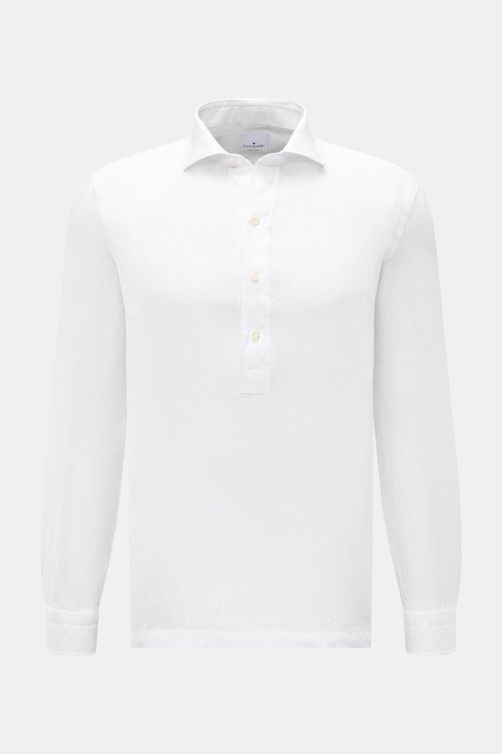 Giampaolo Linen popover shirt shark collar - White