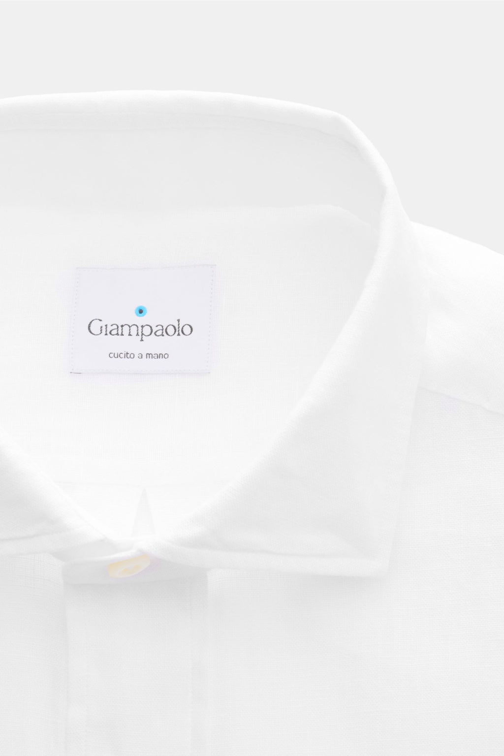 Giampaolo Linen popover shirt shark collar - White