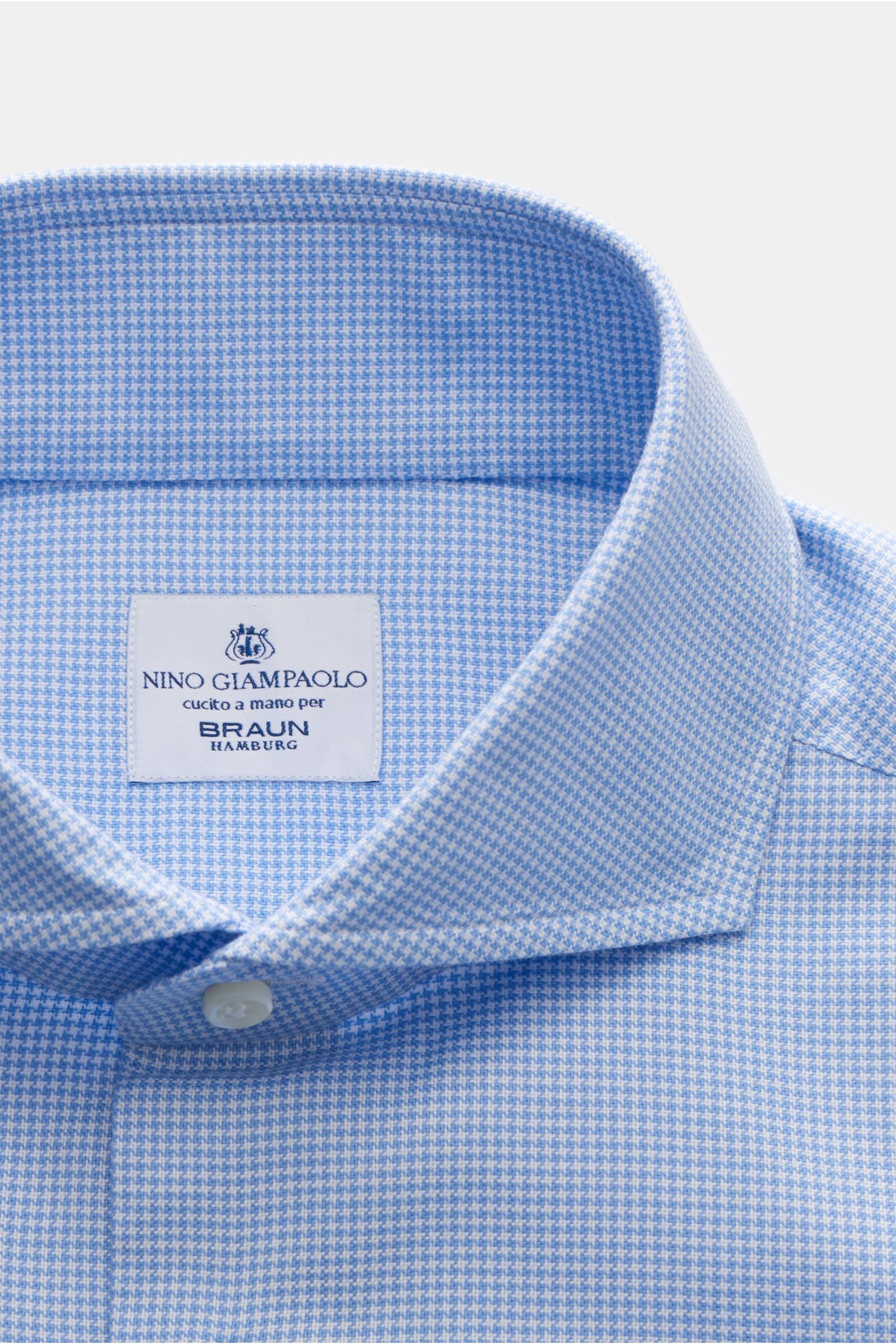 Giampaolo shirt shark collar light blue/white ed - Light blue