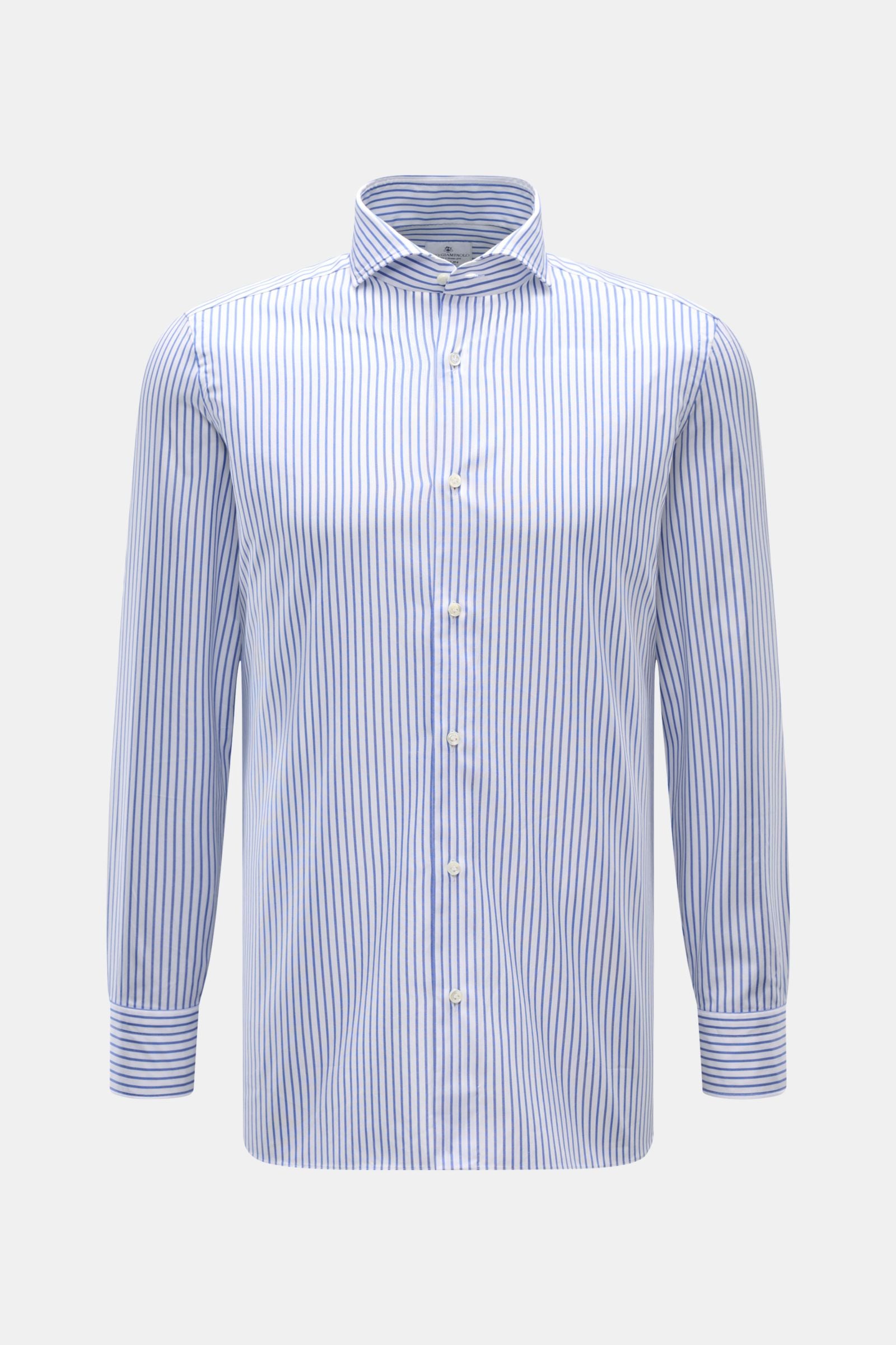 Giampaolo Oxford shirt shark collar white/ - Dark blue
