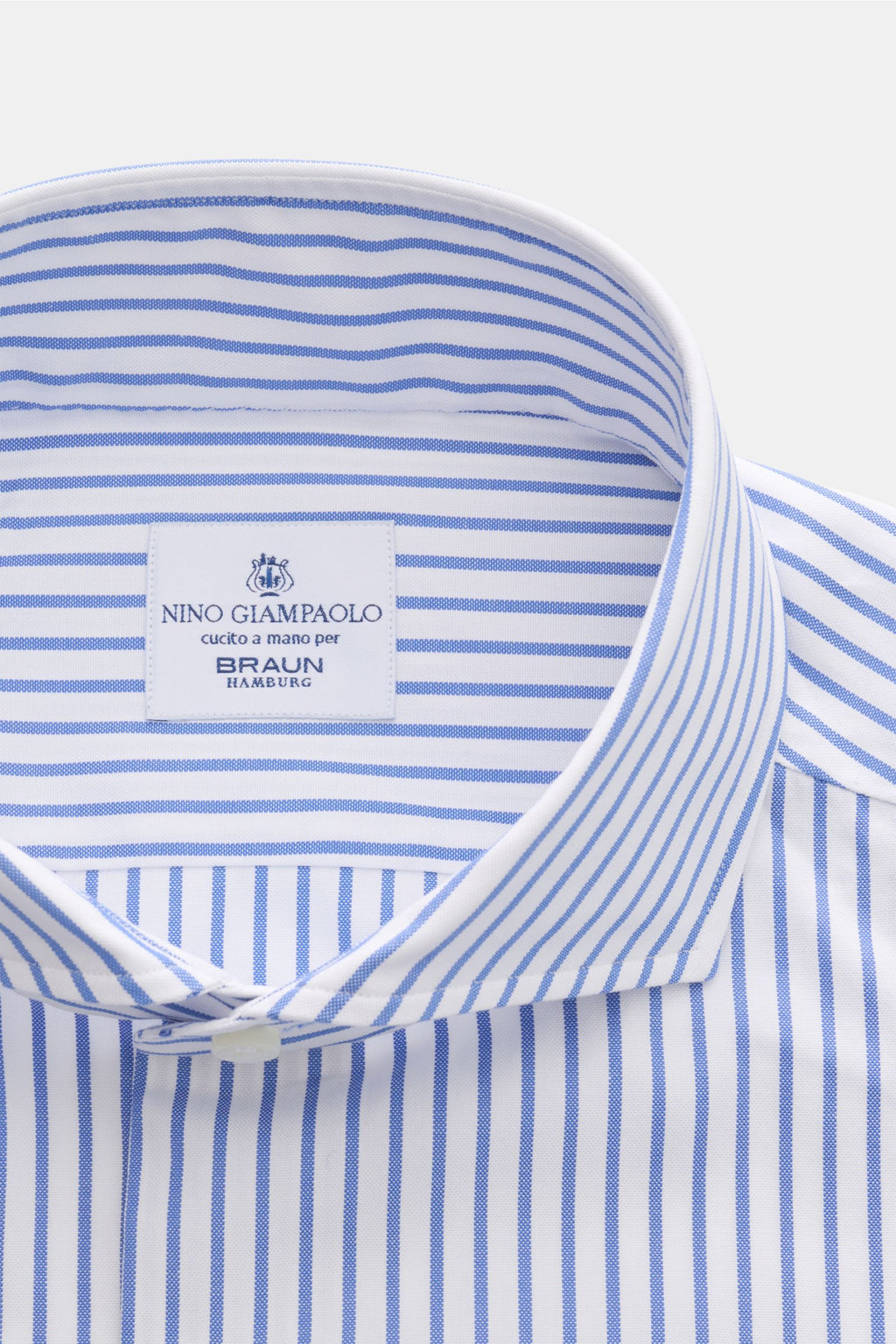 Giampaolo Oxford shirt shark collar white/ - Dark blue