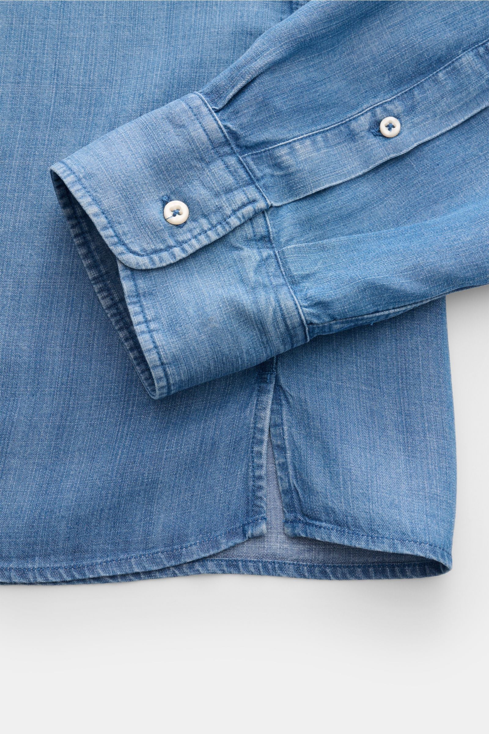 Officine Générale Casual shirt 'Guido' Kent collar - blue mottled