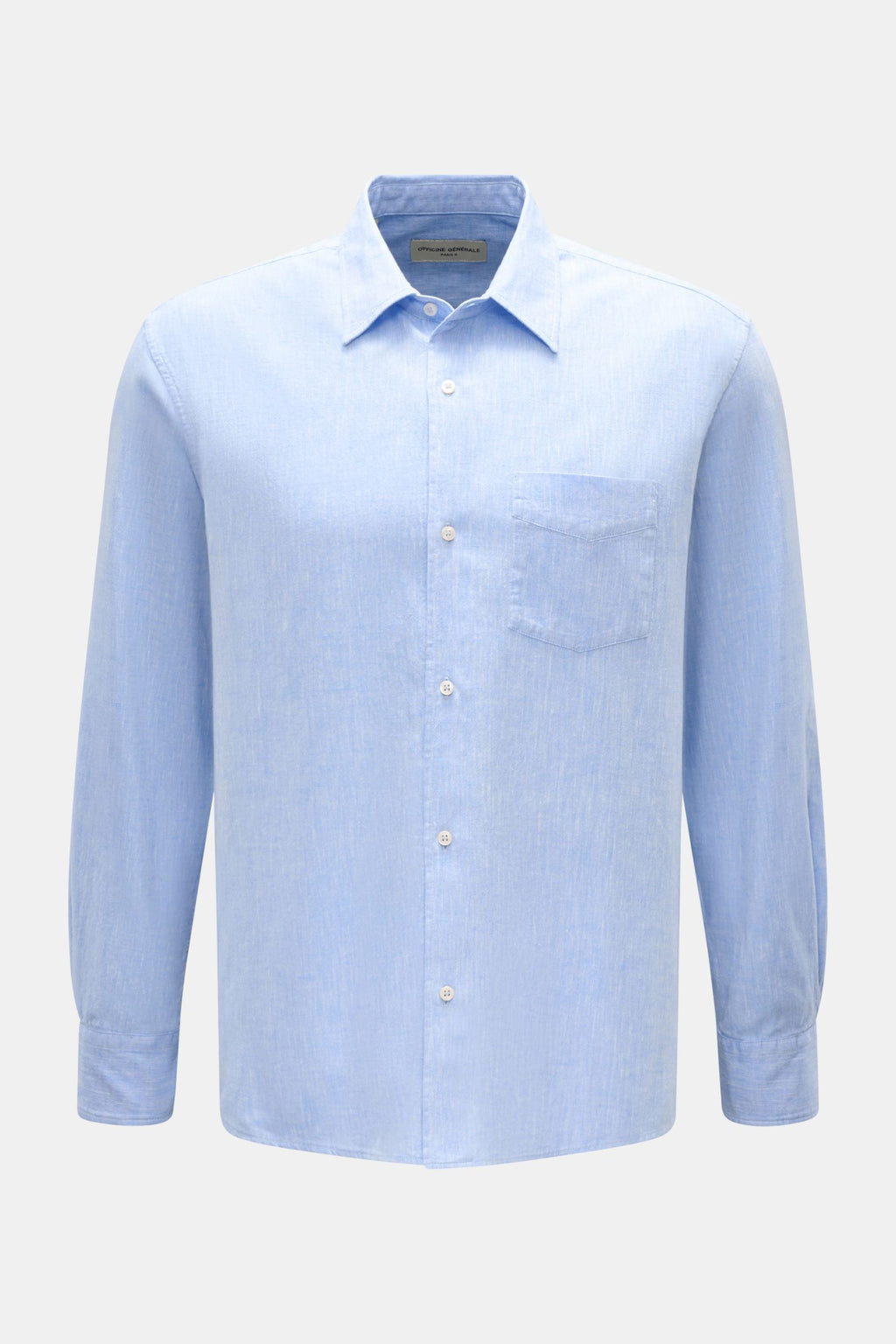 Officine Générale Casual shirt 'Guido' Kent collar - light blue mottled