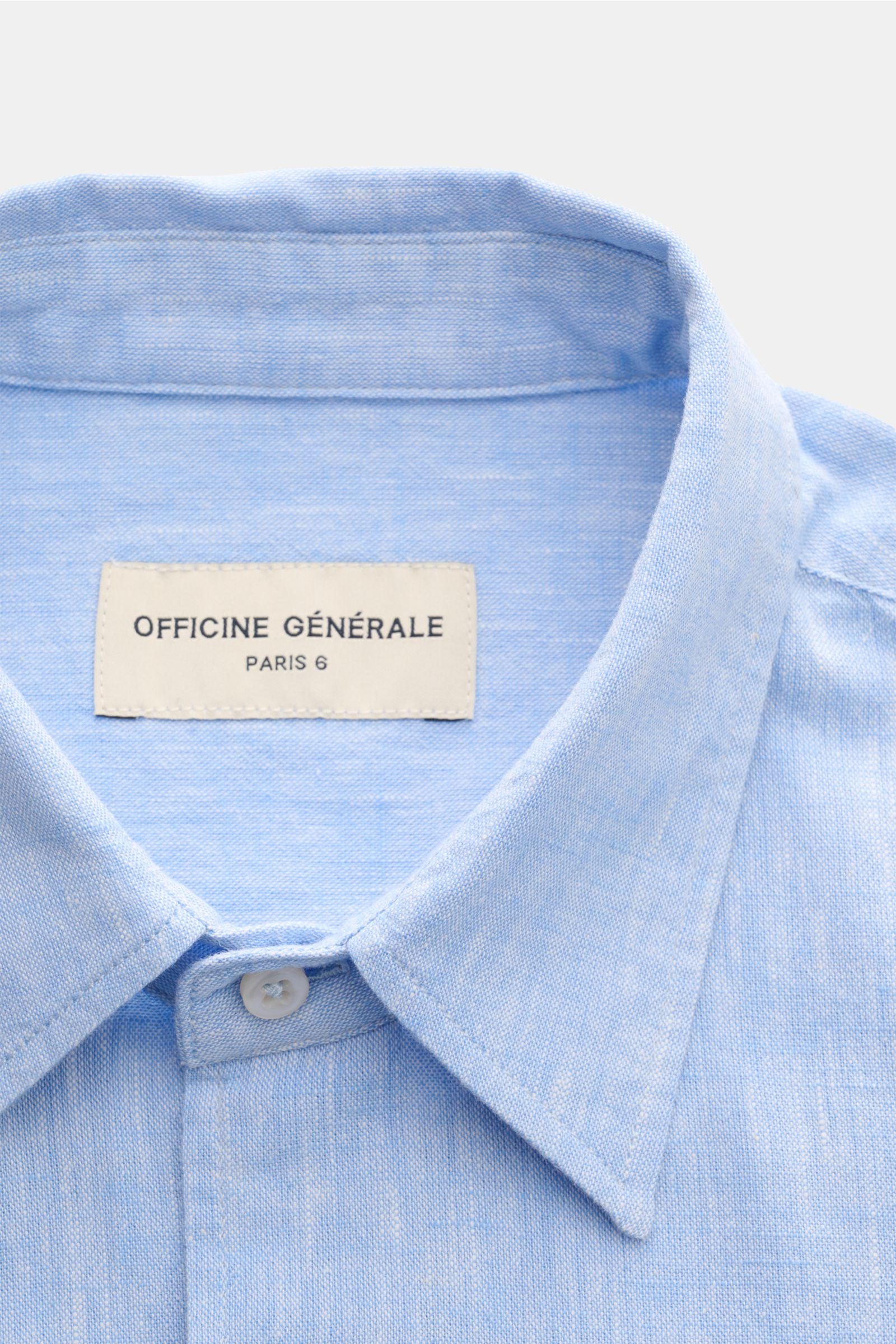 Officine Générale Casual shirt 'Guido' Kent collar - light blue mottled