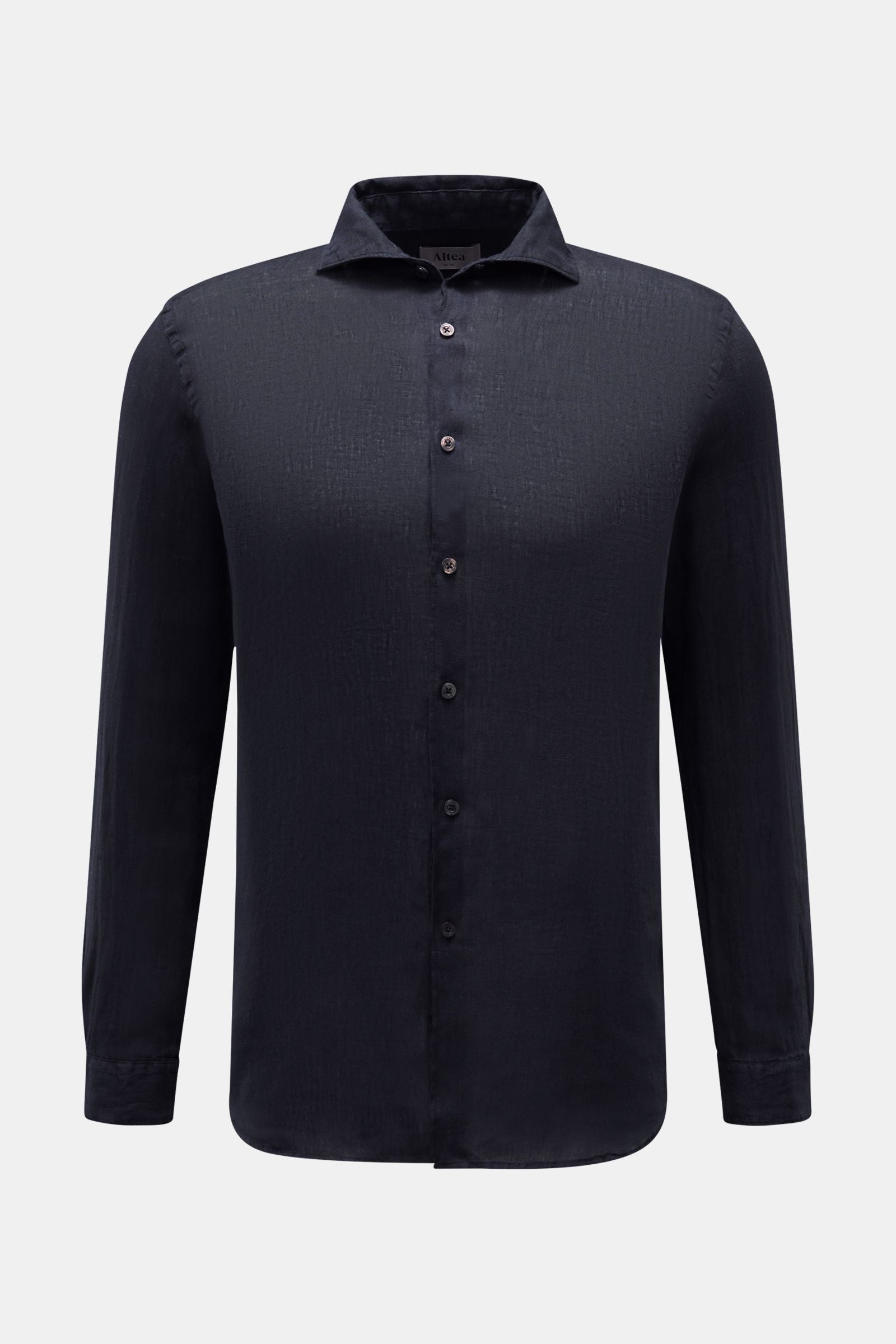 Altea Linen shirt 'Mercer' shark collar - Navy