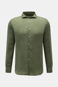 Altea Linen shirt 'Mercer' shark collar - Green
