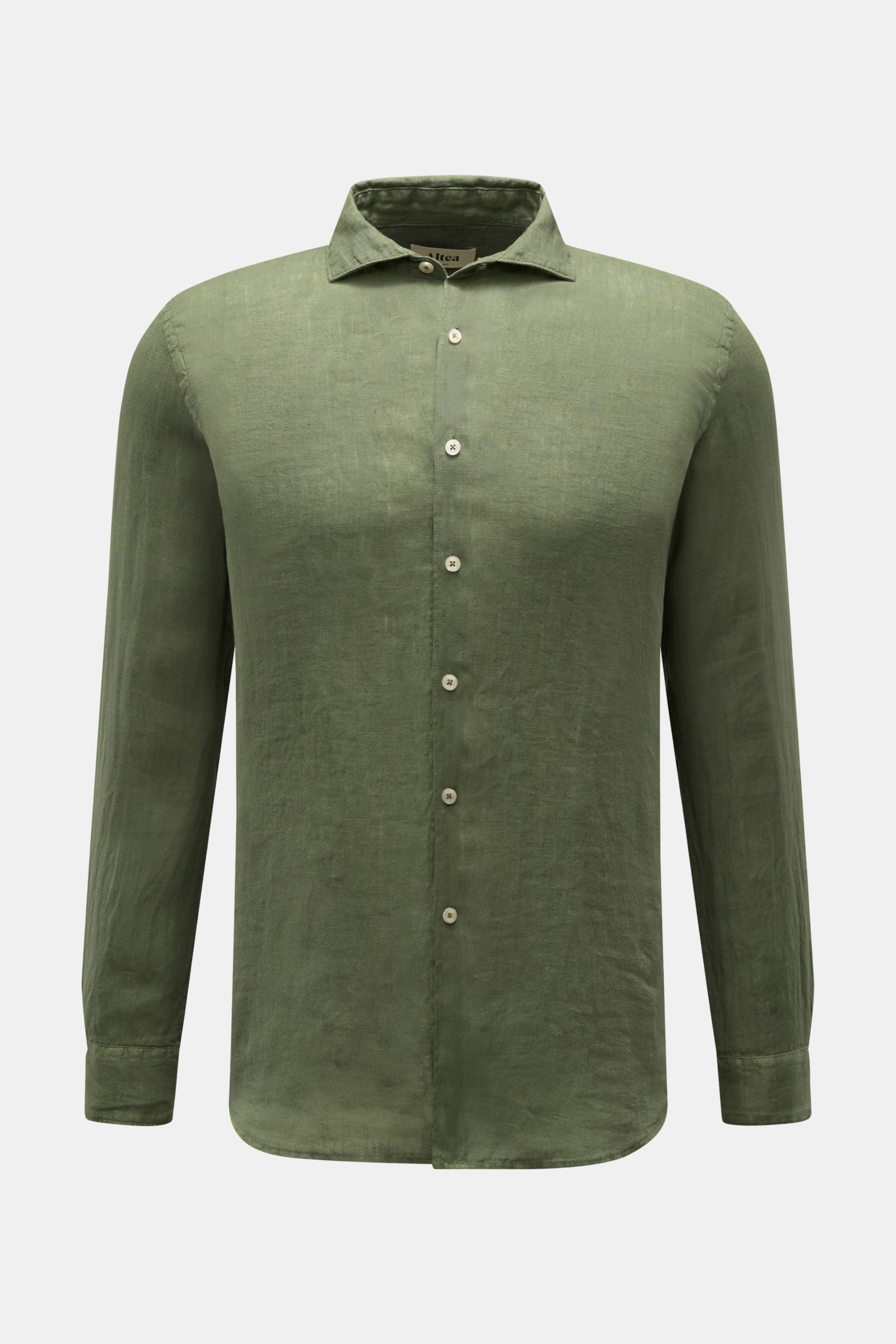 Altea Linen shirt 'Mercer' shark collar - Green