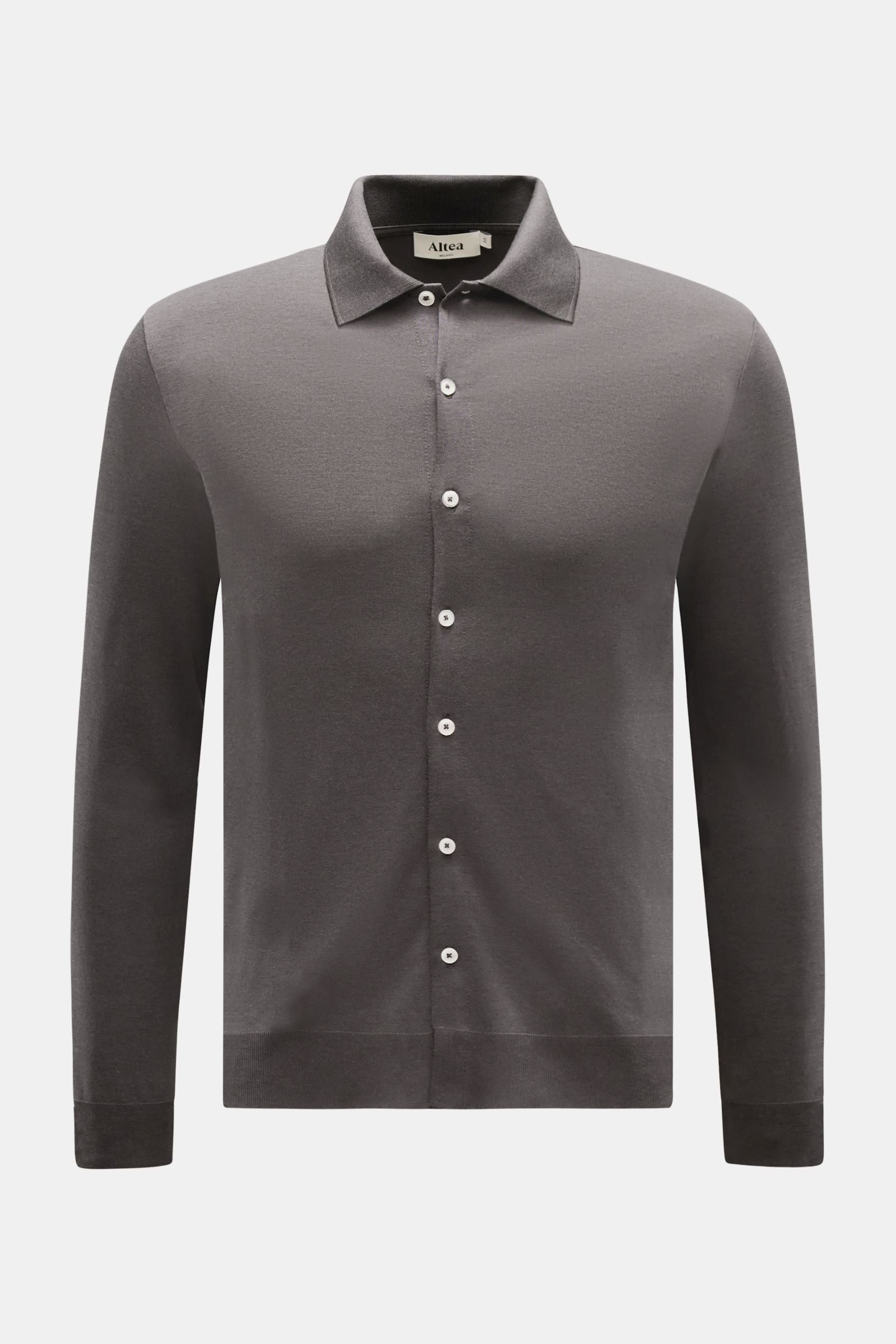 Altea Jersey shirt 'Julius' polo shirt collar - Grey brown