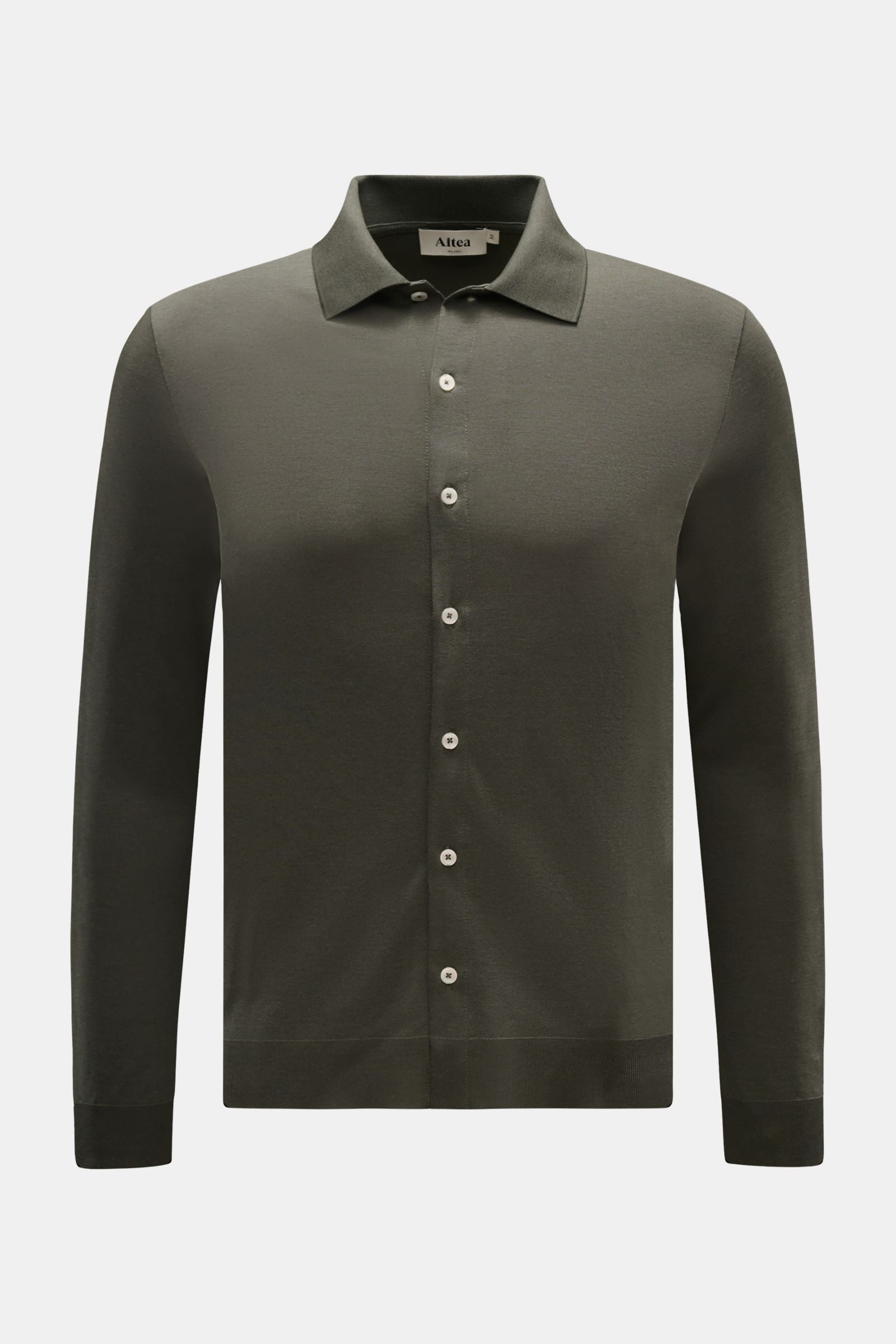 Altea Jersey shirt 'Julius' polo shirt collar - Dark olive