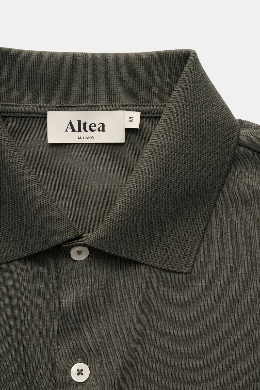 Altea Jersey shirt 'Julius' polo shirt collar - Dark olive