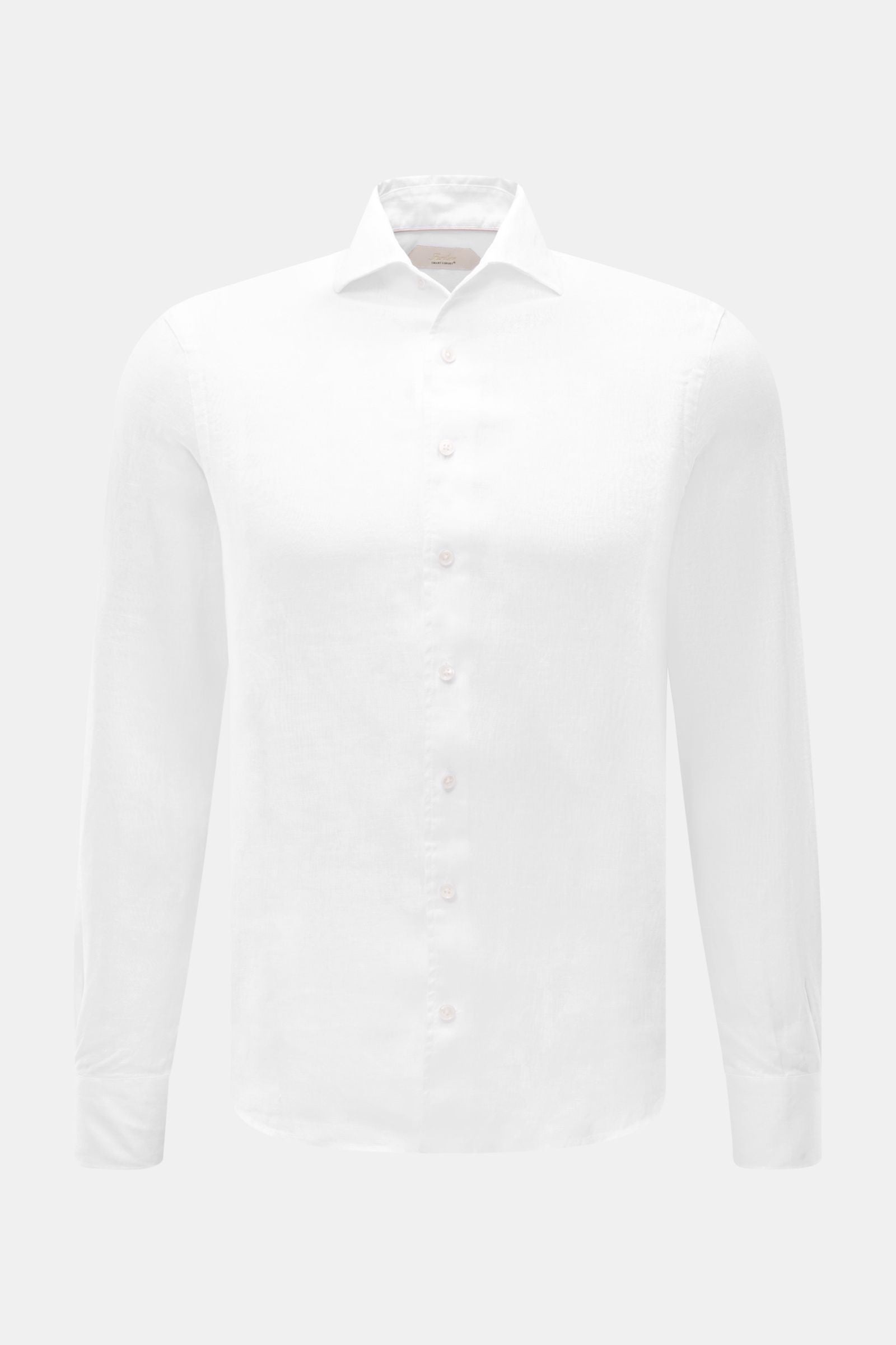 Aurélien Linen shirt shark collar - White
