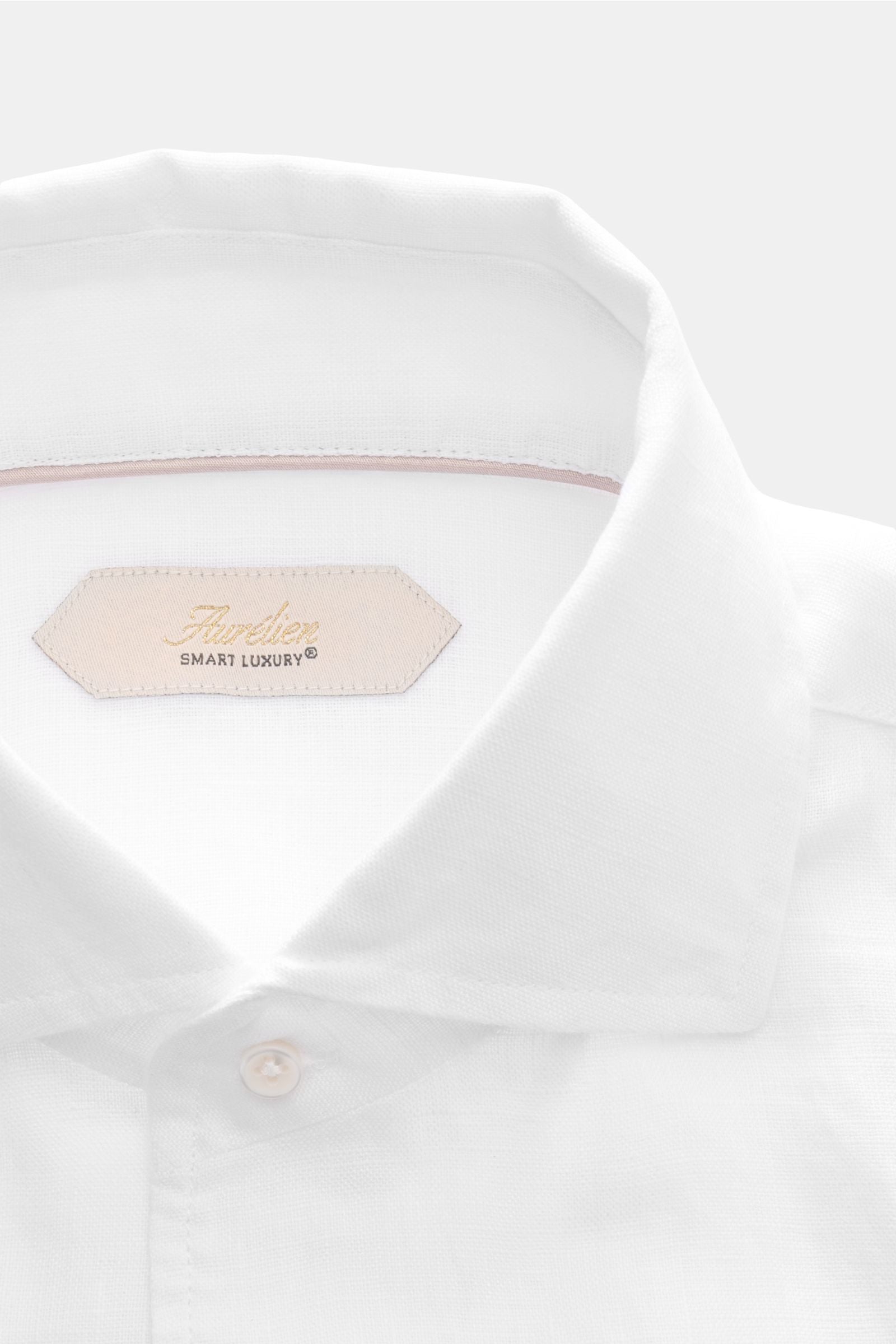 Aurélien Linen shirt shark collar - White
