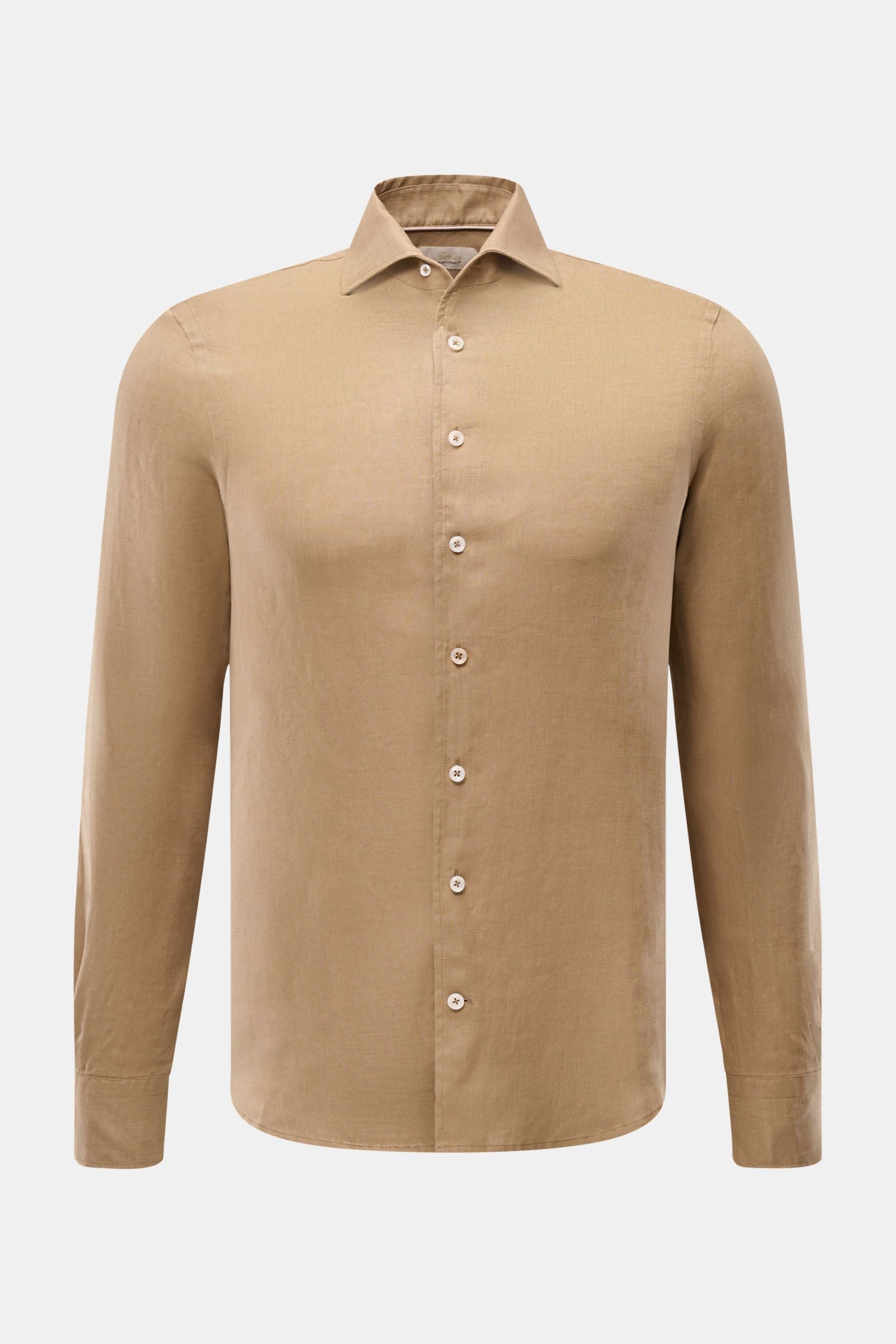 Aurélien Linen shirt shark collar - Sand