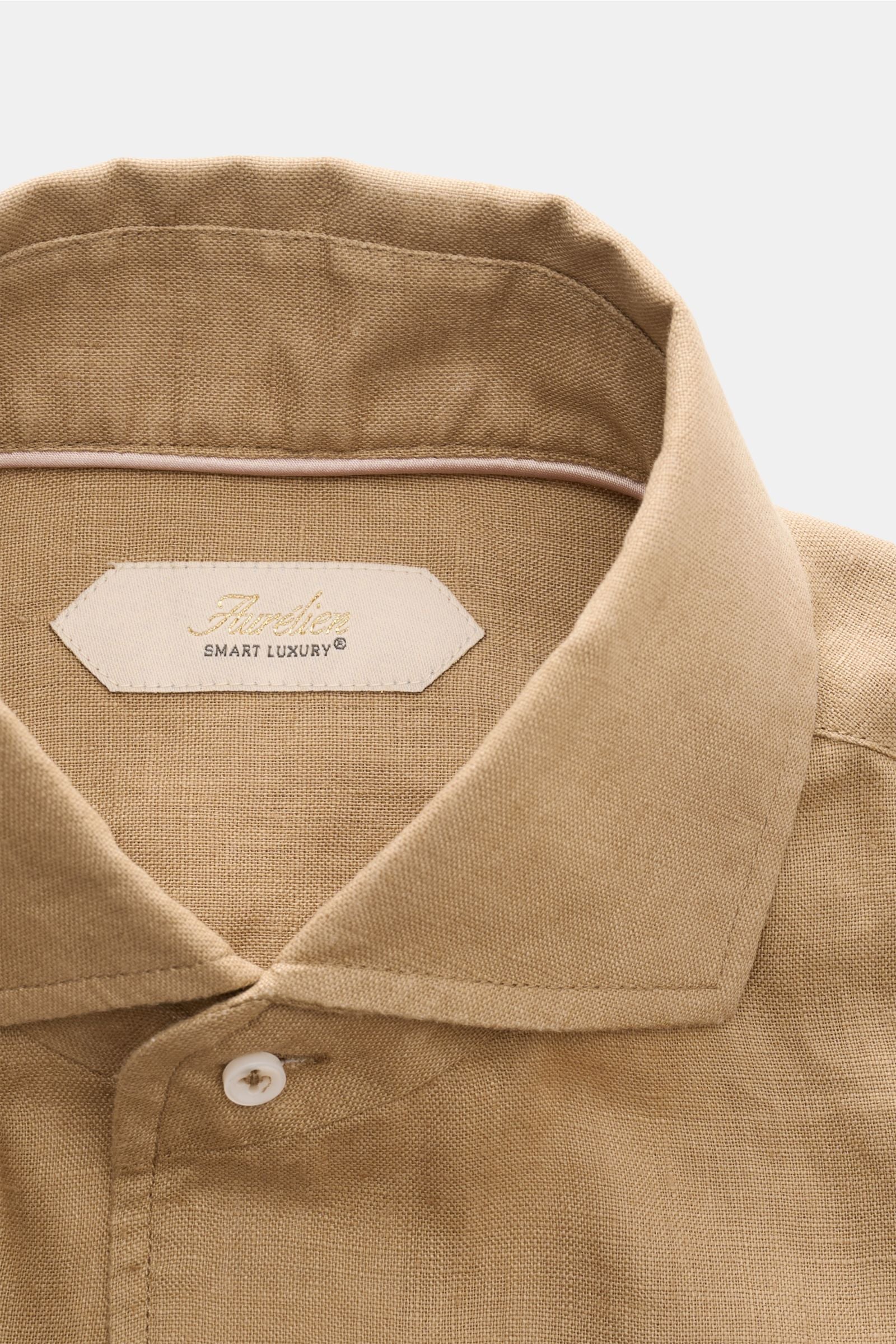 Aurélien Linen shirt shark collar - Sand