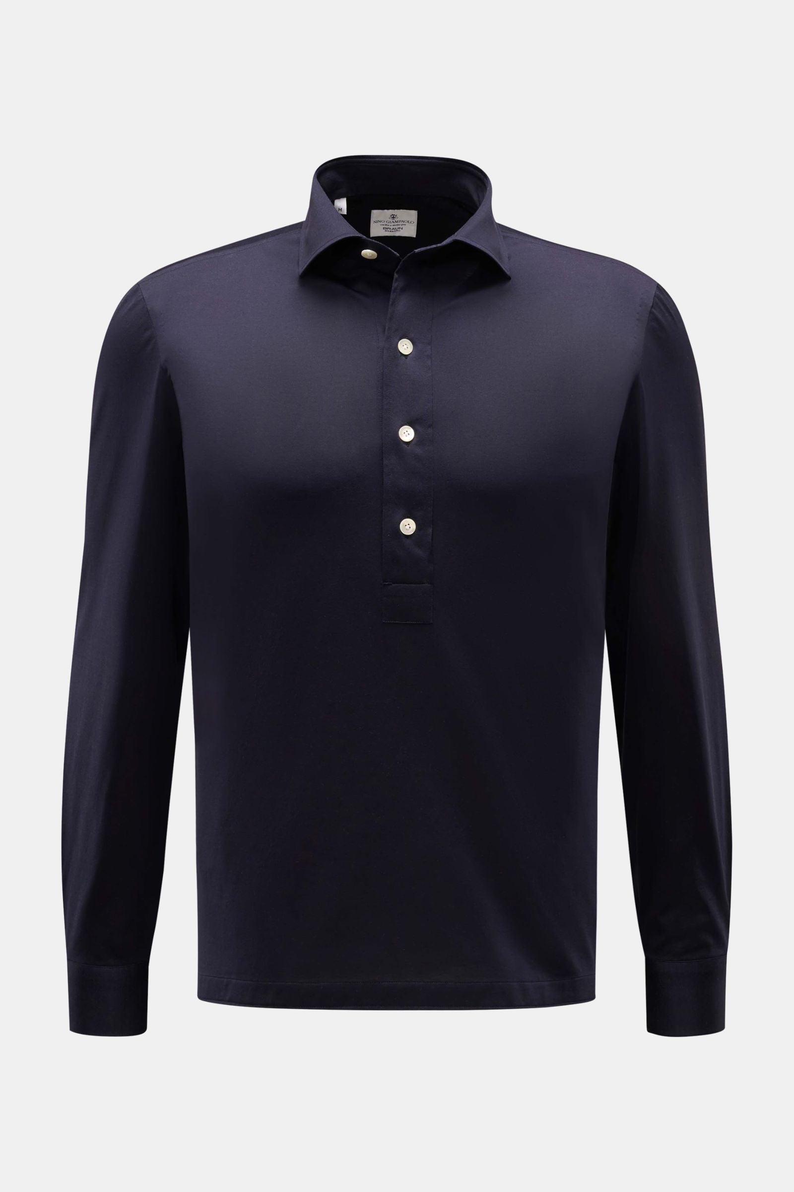 Giampaolo Jersey popover shirt shark collar - Navy