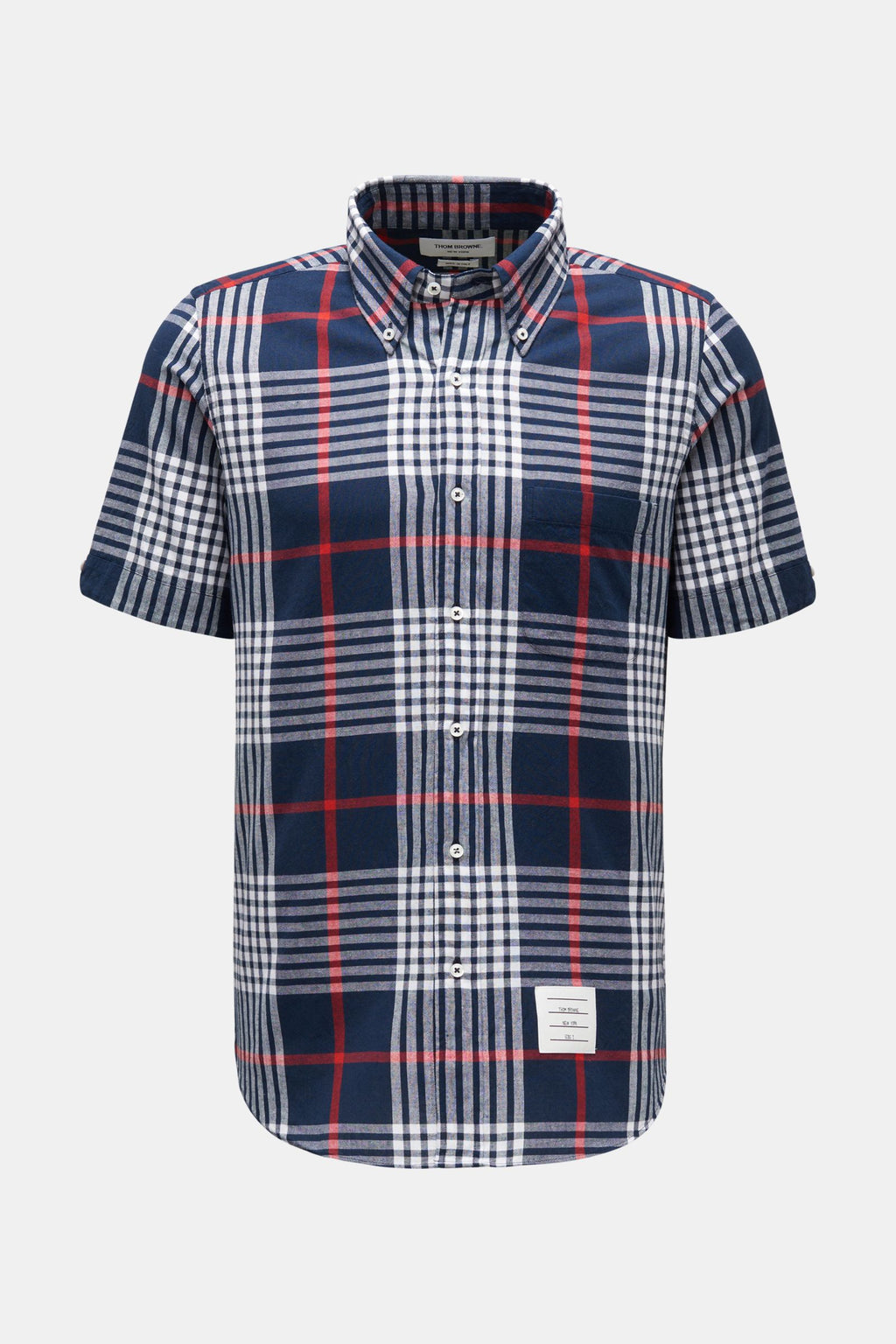Thom Browne Short sleeve shirt button-down collar - checked