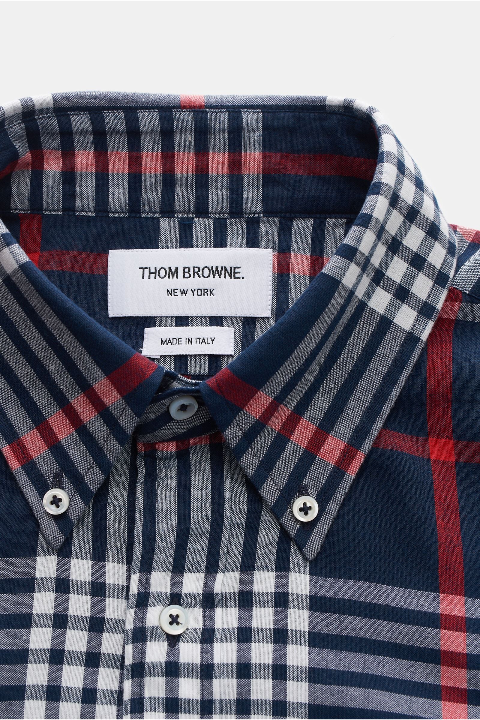 Thom Browne Short sleeve shirt button-down collar - checked