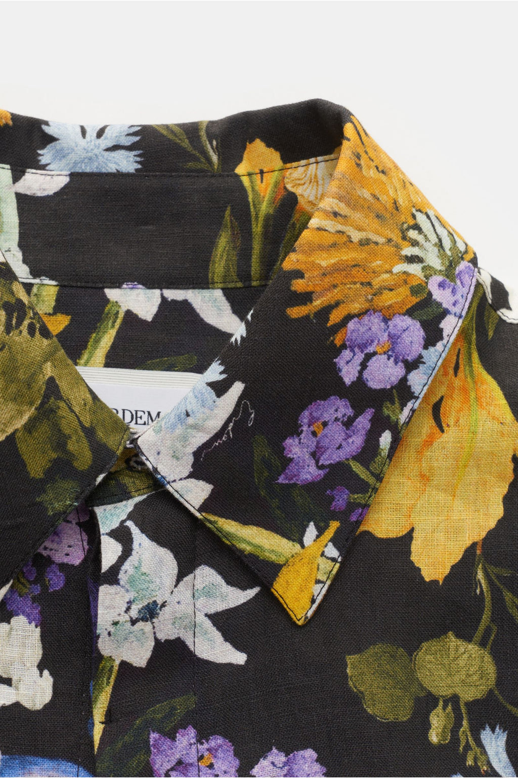 Erdem Linen short sleeve shirt 'Felipe' Kent collar - patterned