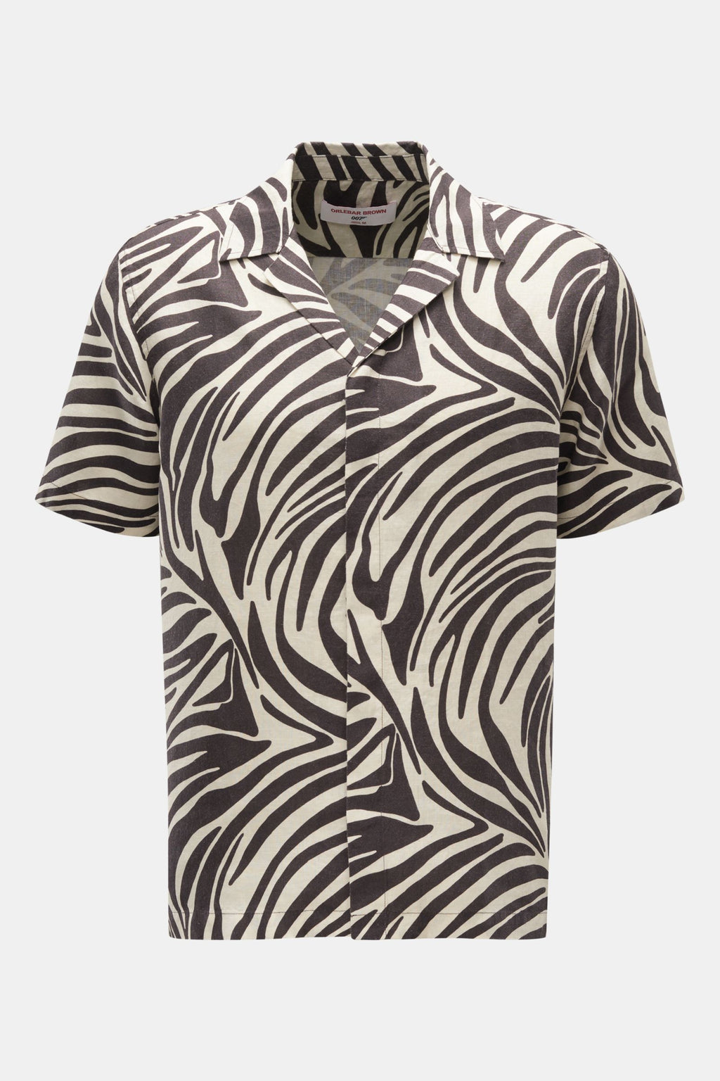 Orlebar Brown Short-sleeved shirt 'Maitan Golden Gun Zebra' Cuban collar - patterned