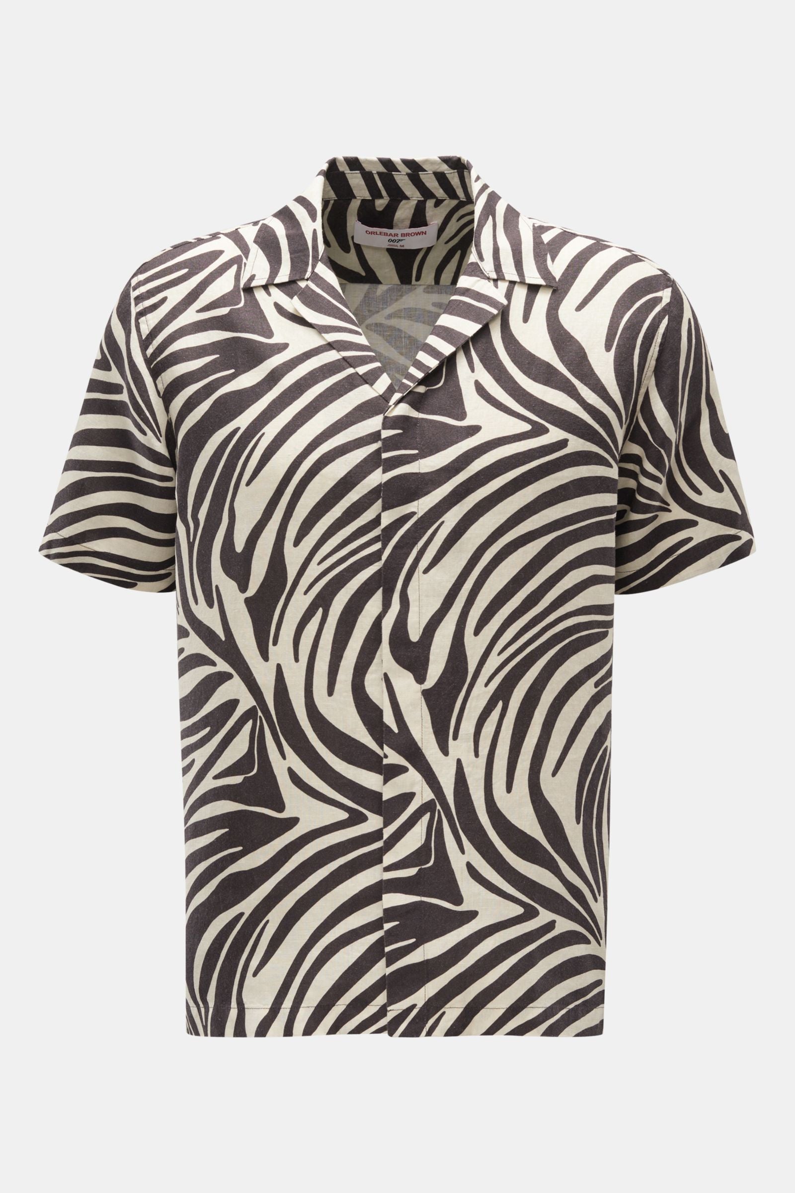 Orlebar Brown Short-sleeved shirt 'Maitan Golden Gun Zebra' Cuban collar - patterned