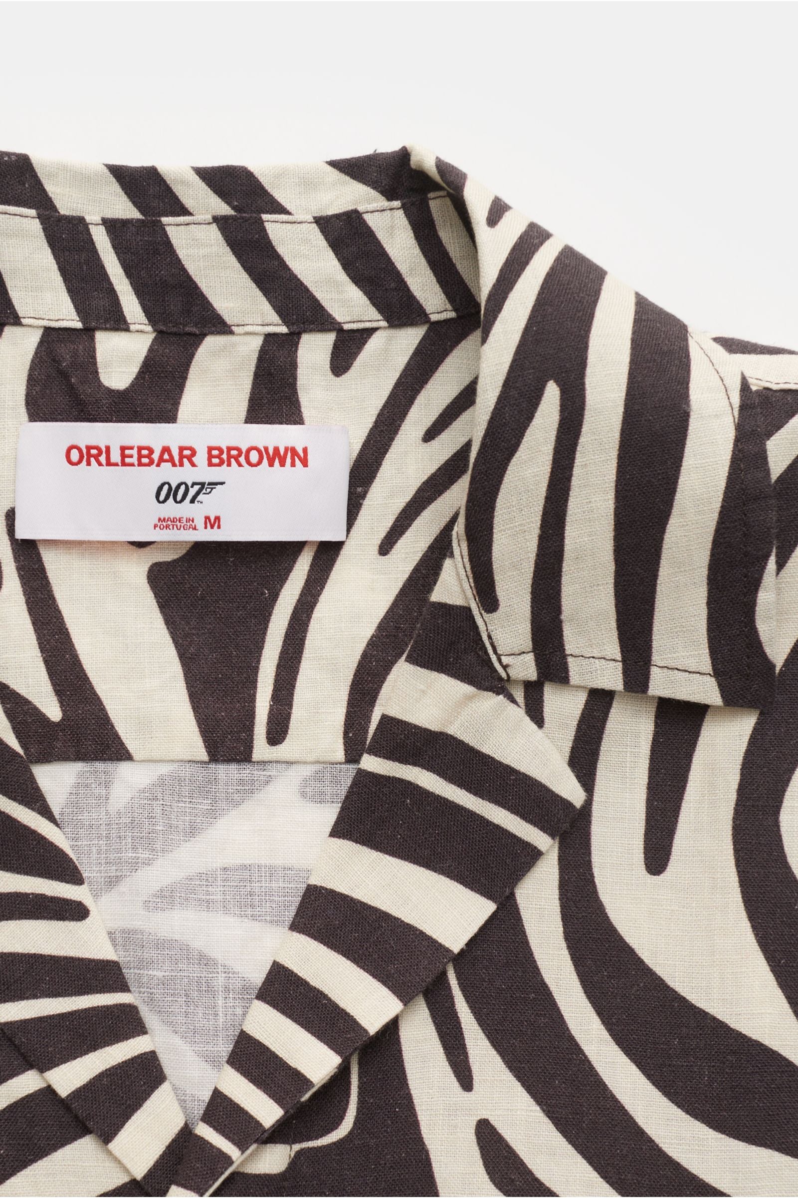 Orlebar Brown Short-sleeved shirt 'Maitan Golden Gun Zebra' Cuban collar - patterned