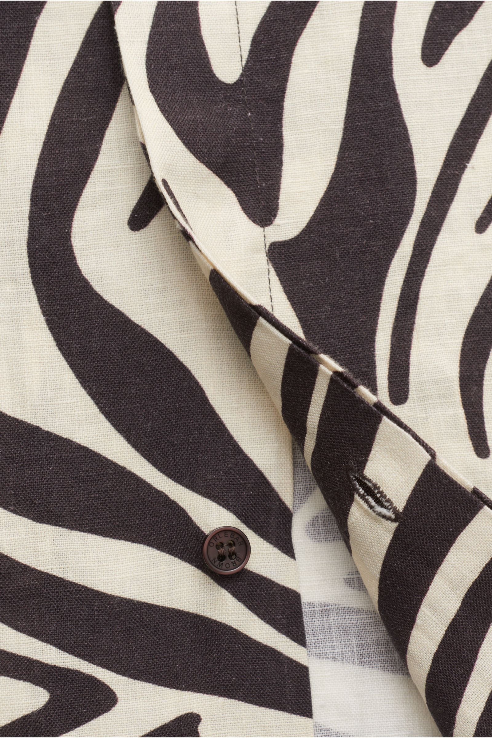 Orlebar Brown Short-sleeved shirt 'Maitan Golden Gun Zebra' Cuban collar - patterned