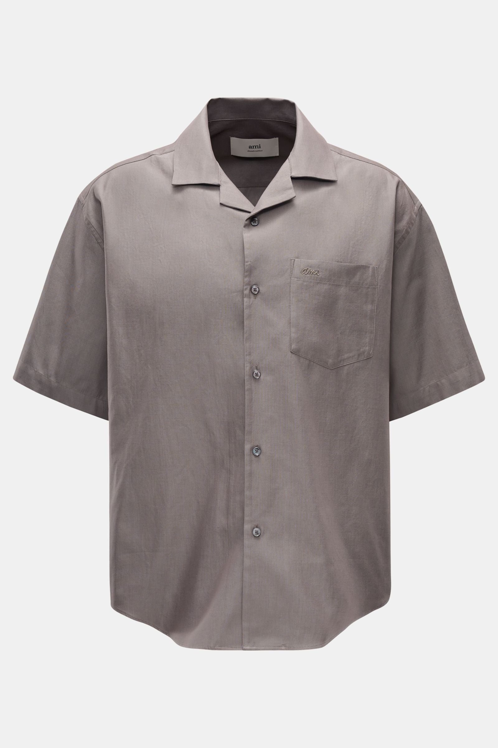 Ami Paris Short sleeve shirt Cuban collar - taupe