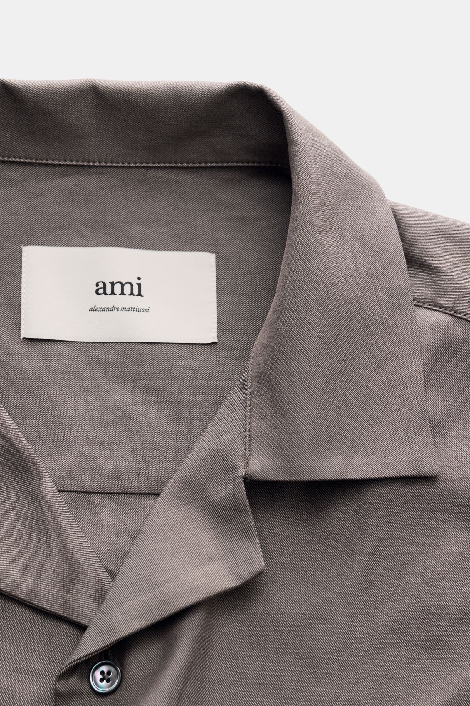 Ami Paris Short sleeve shirt Cuban collar - taupe