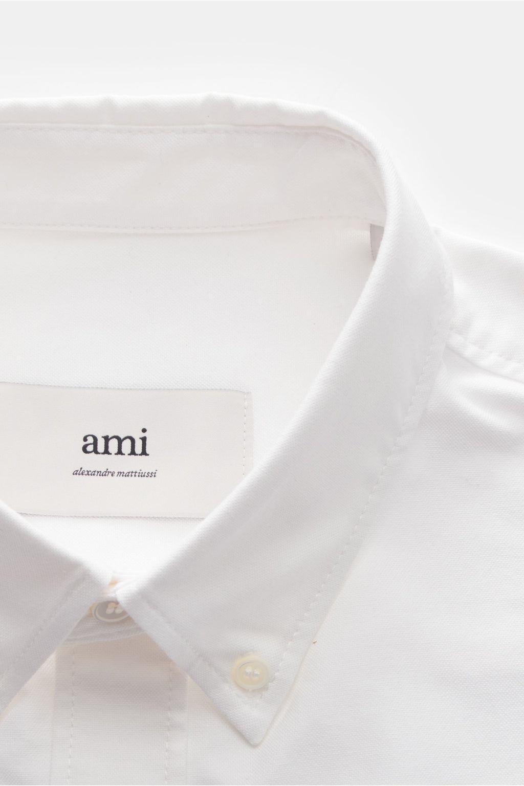 Ami Paris Short sleeve shirt button-down collar 'Loden' - white
