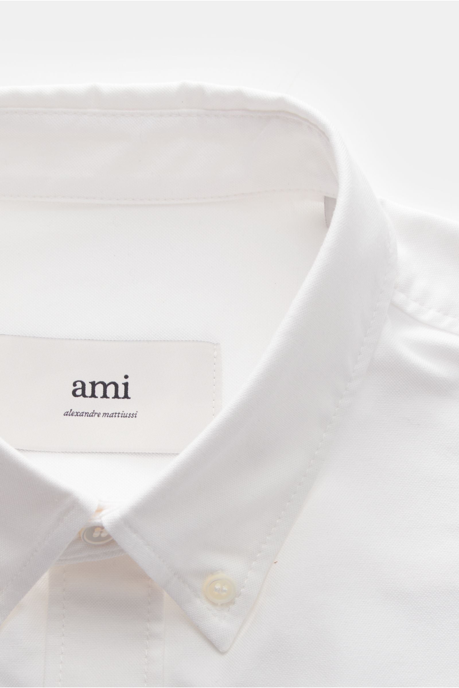 Ami Paris Short sleeve shirt button-down collar 'Loden' - white