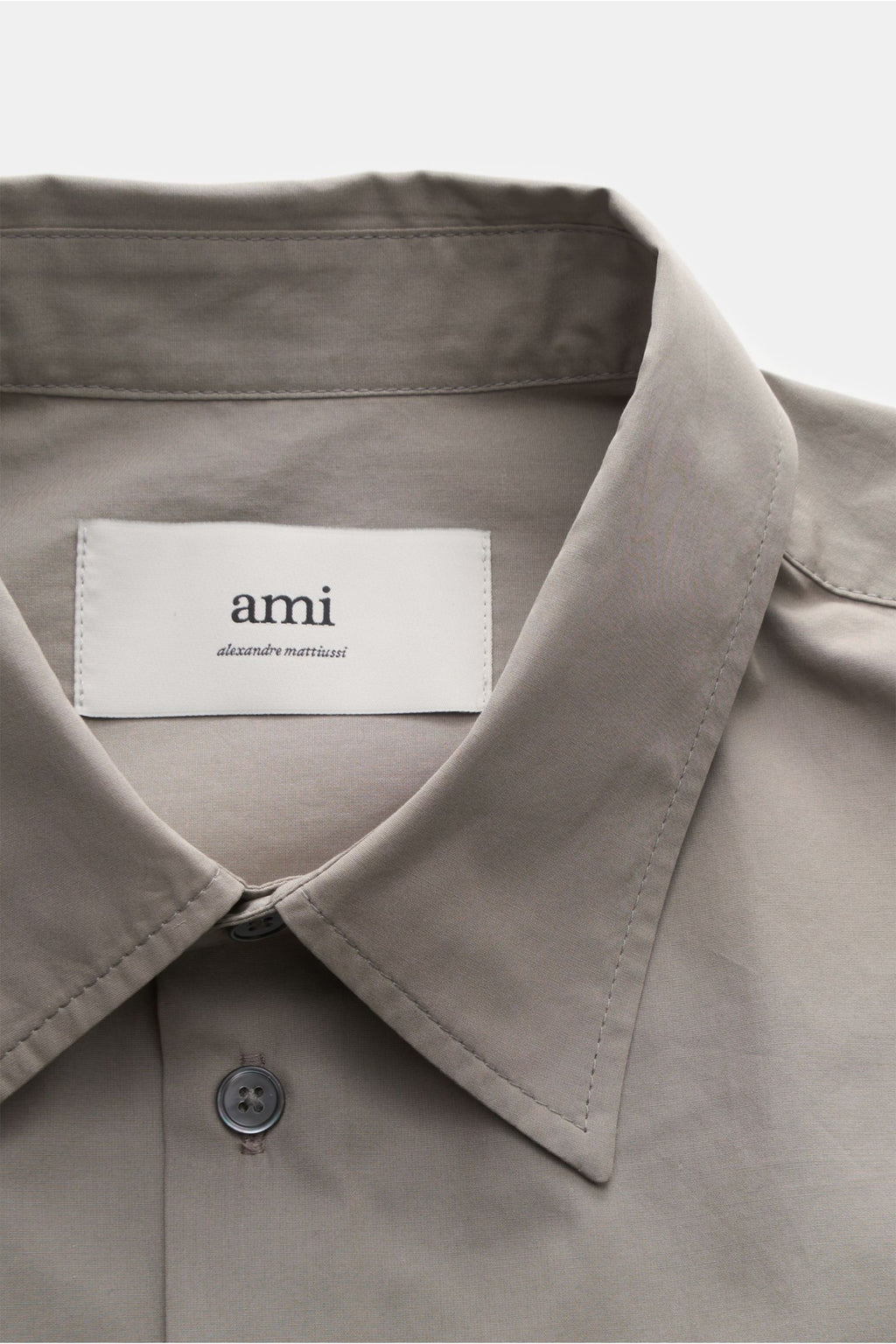 Ami Paris Short sleeve shirt Kent collar - Taupe