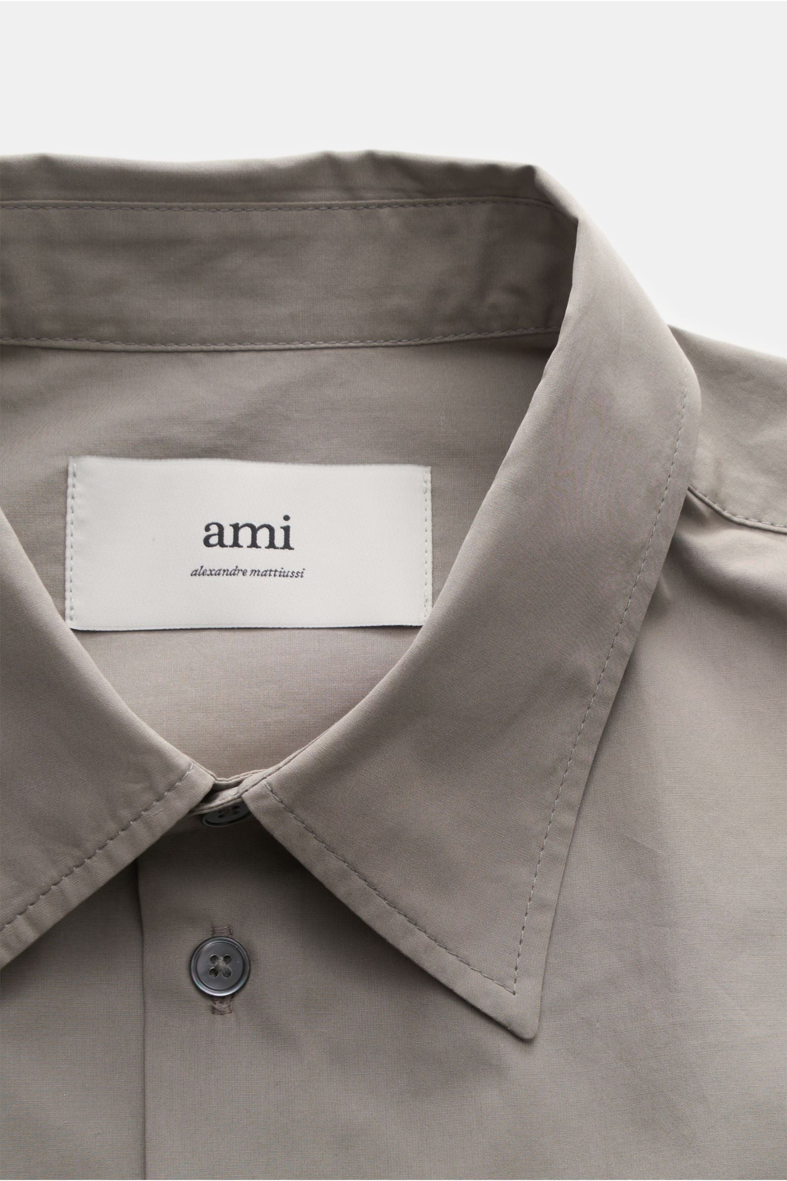 Ami Paris Short sleeve shirt Kent collar - Taupe