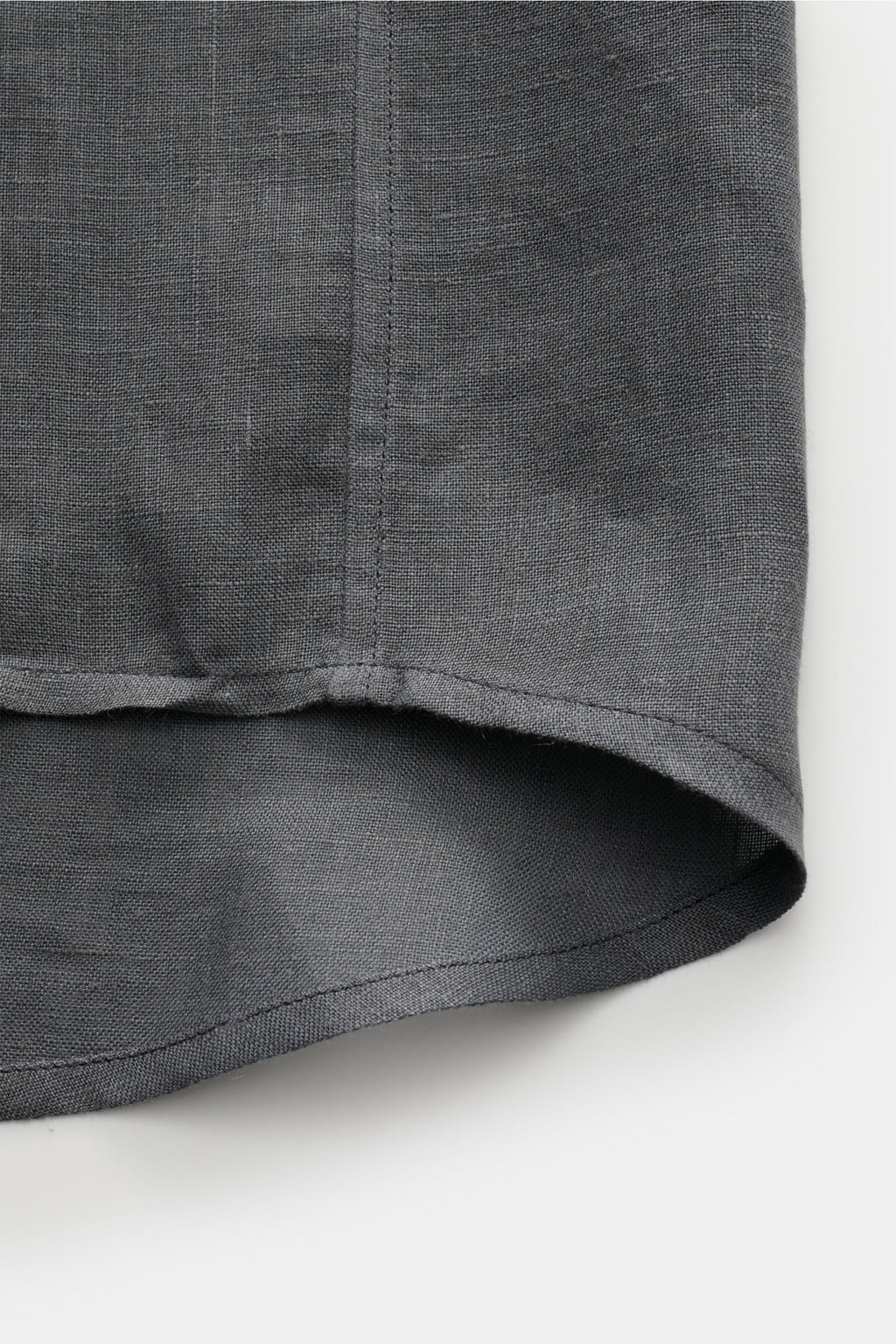 A.P.C. Linen short sleeve shirt 'Liaek' Kent collar - Dark grey