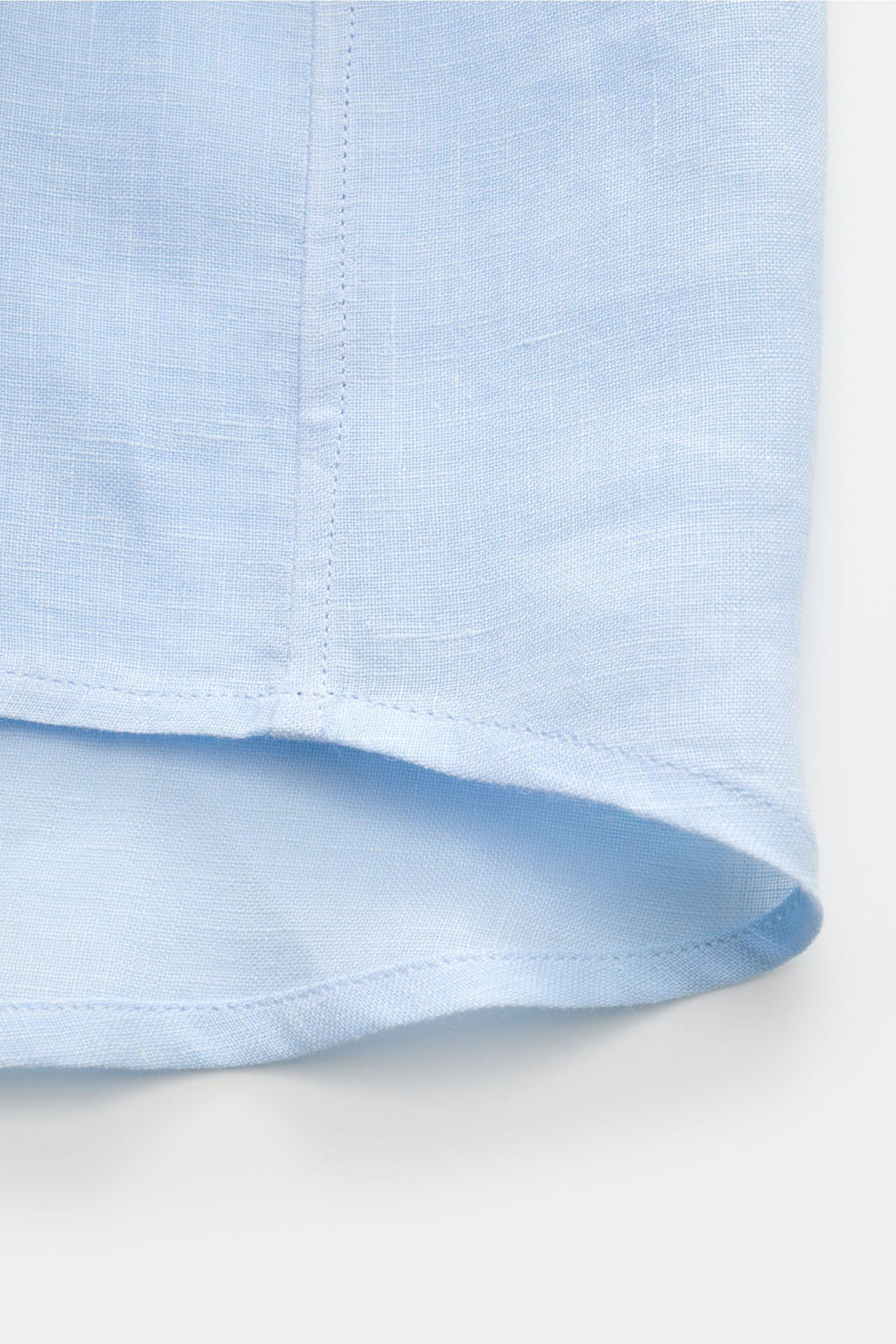 A.P.C. Linen short sleeve shirt 'Liaek' Kent collar - Light blue